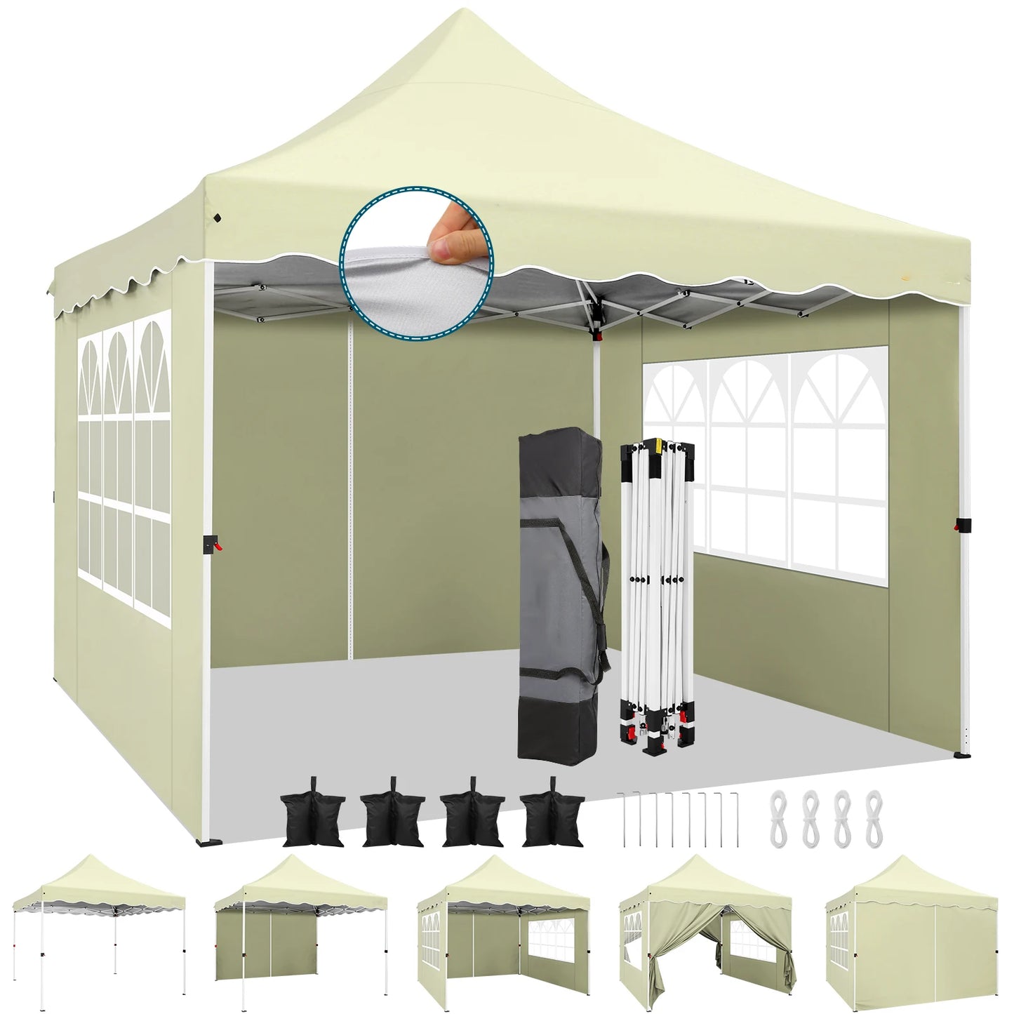 Hoteel Professional Pop Up Canopy Tent With Four Waterproof Walls