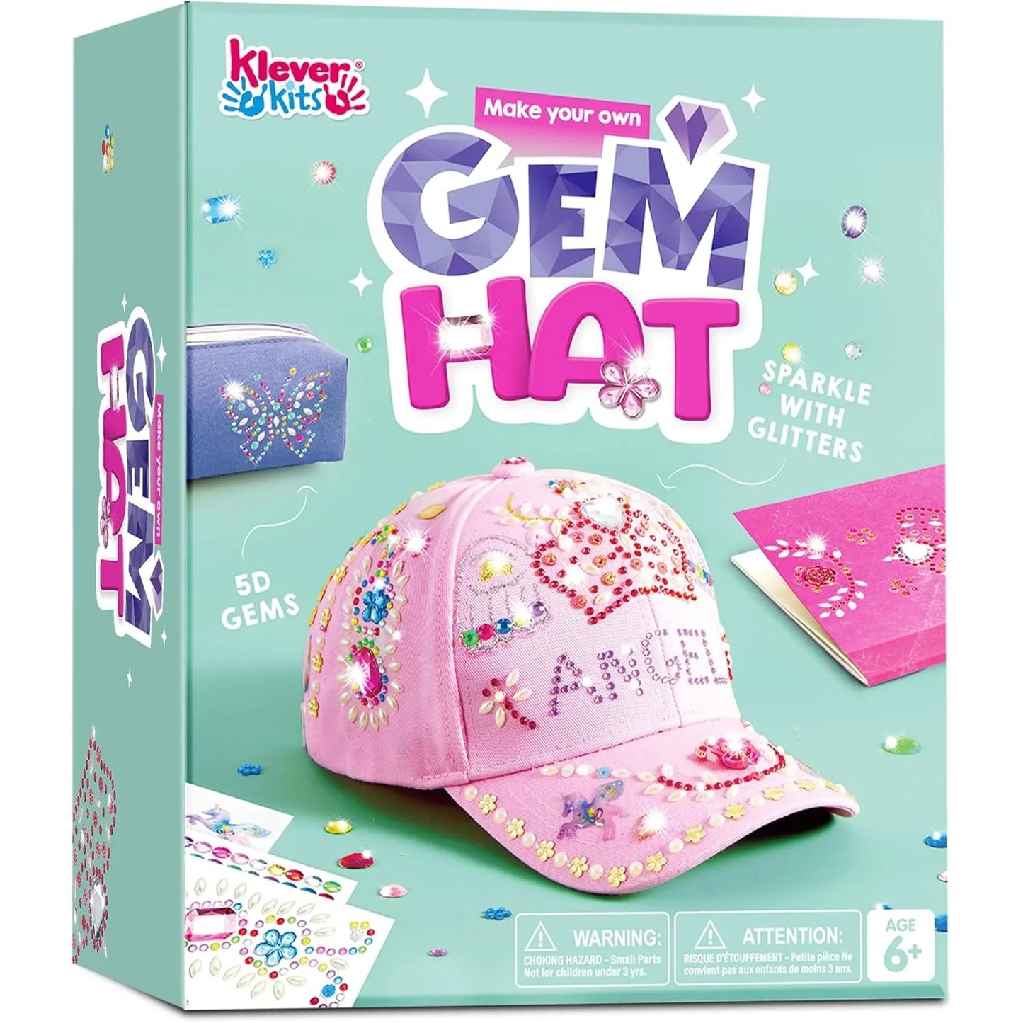 Joyfy DIY Baseball Cap With Gem Stickers And Glitter Kit