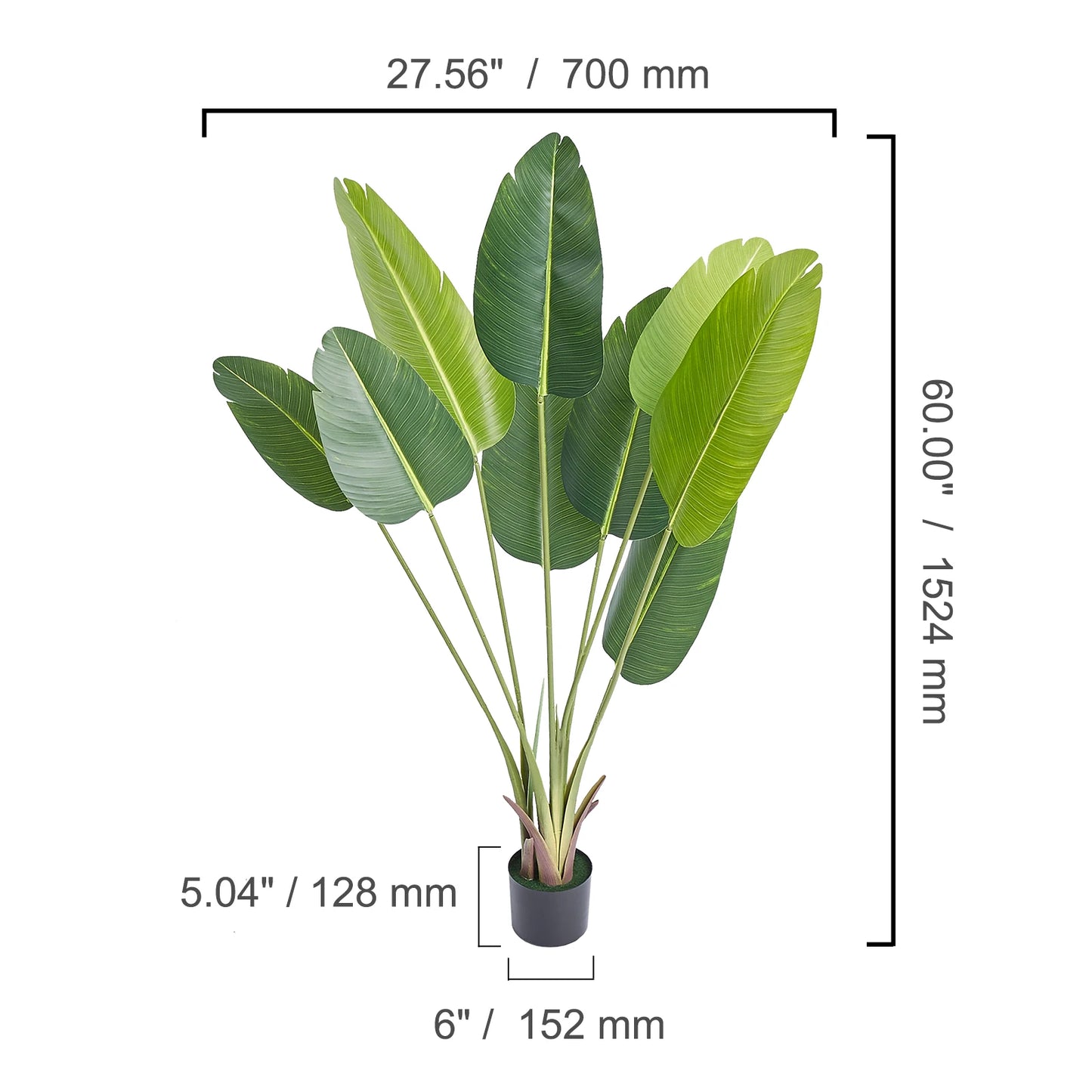 Artificial Palm Tree With Sturdy Base For Home Garden Decor