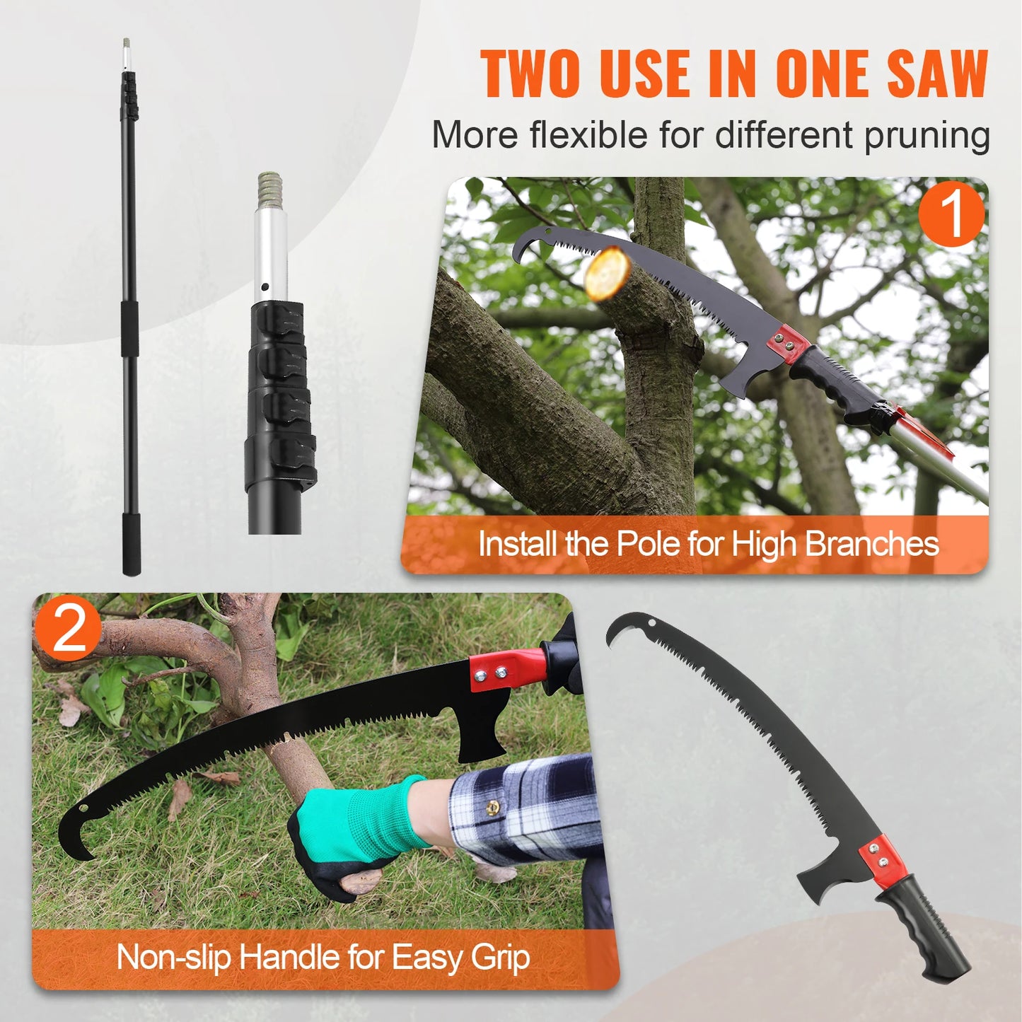 SucceBuy Extendable Pole Saw With Sharp Steel Tree Pruner