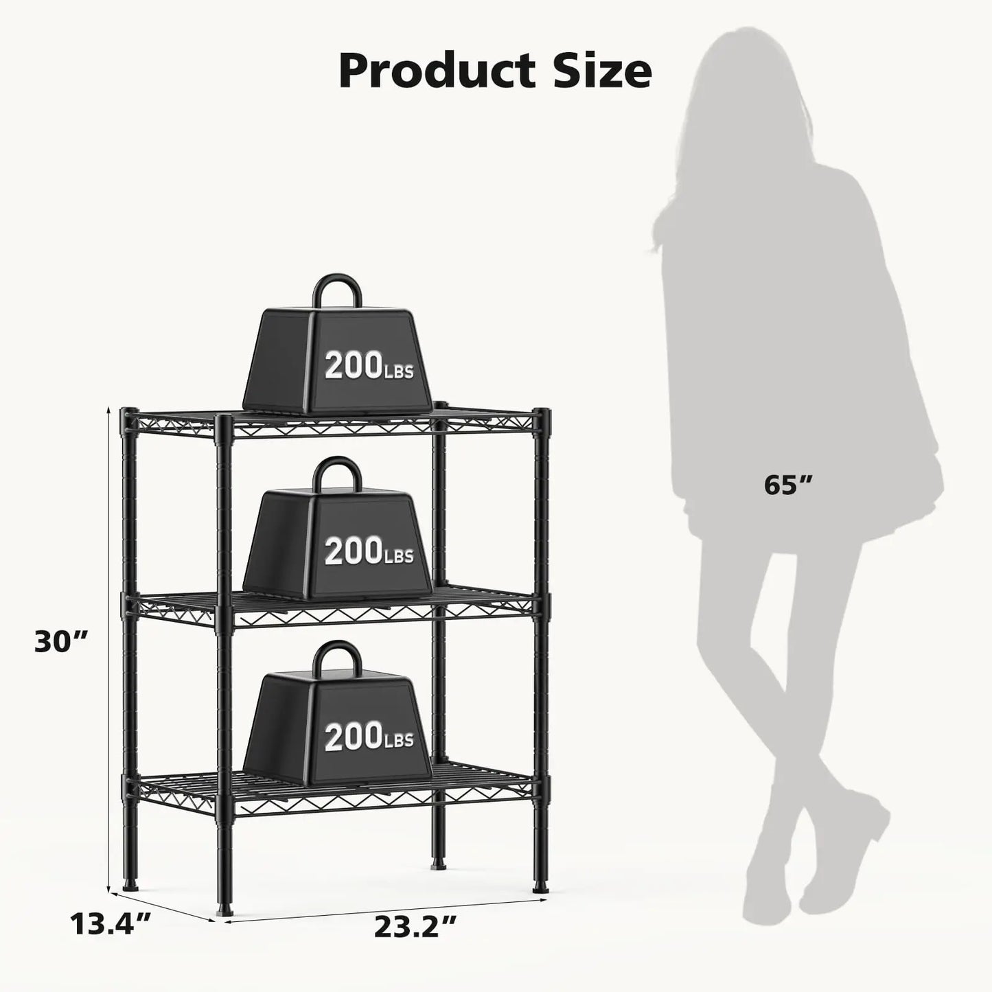 JHK Adjustable Metal Wire Storage Shelves For Home Organization