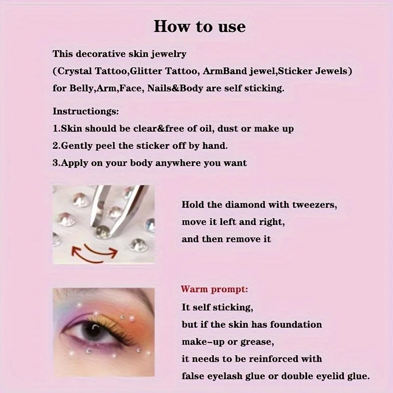 Elegant 3D Water Drop Stickers For Temporary Face Art