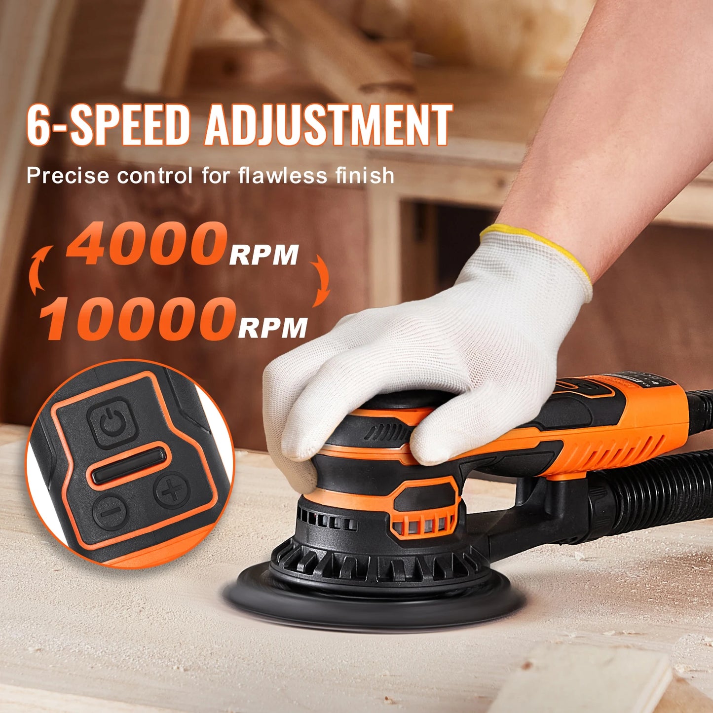 SucceBuy 350W Brushless Random Orbital Sander For Woodworking Projects