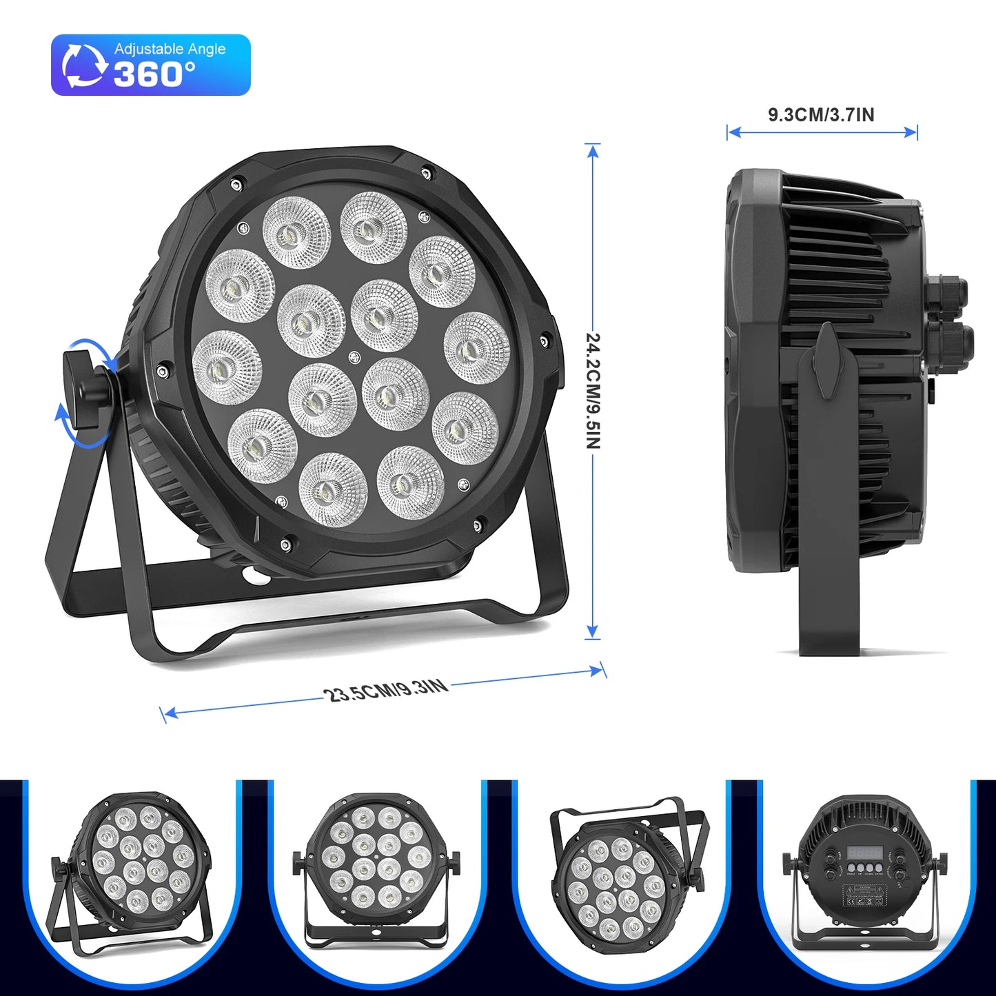 U'King Waterproof LED Par Light DMX512 RGBW Stage Lighting