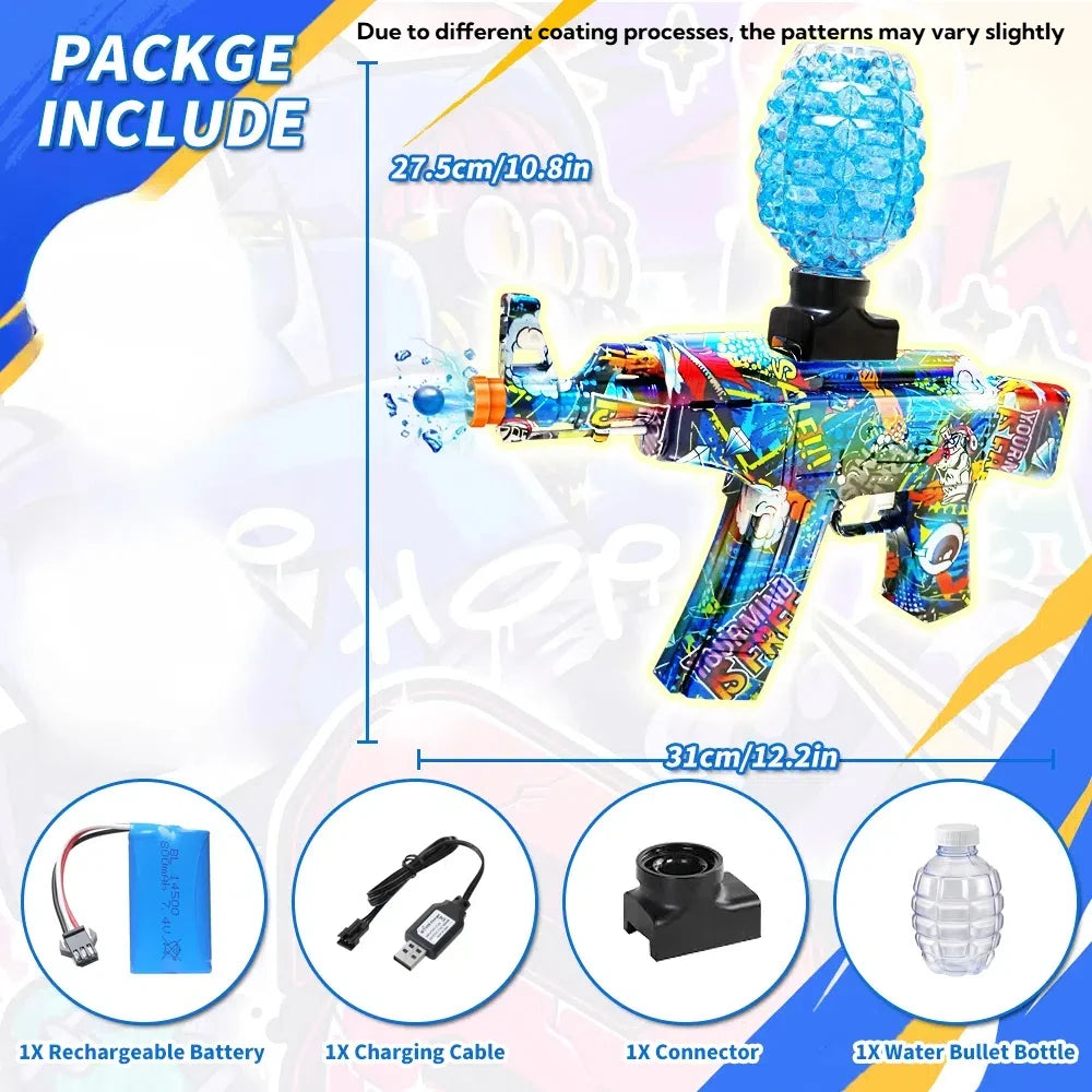 Electric Automatic Gel Ball Blaster Toy With Safety Glasses