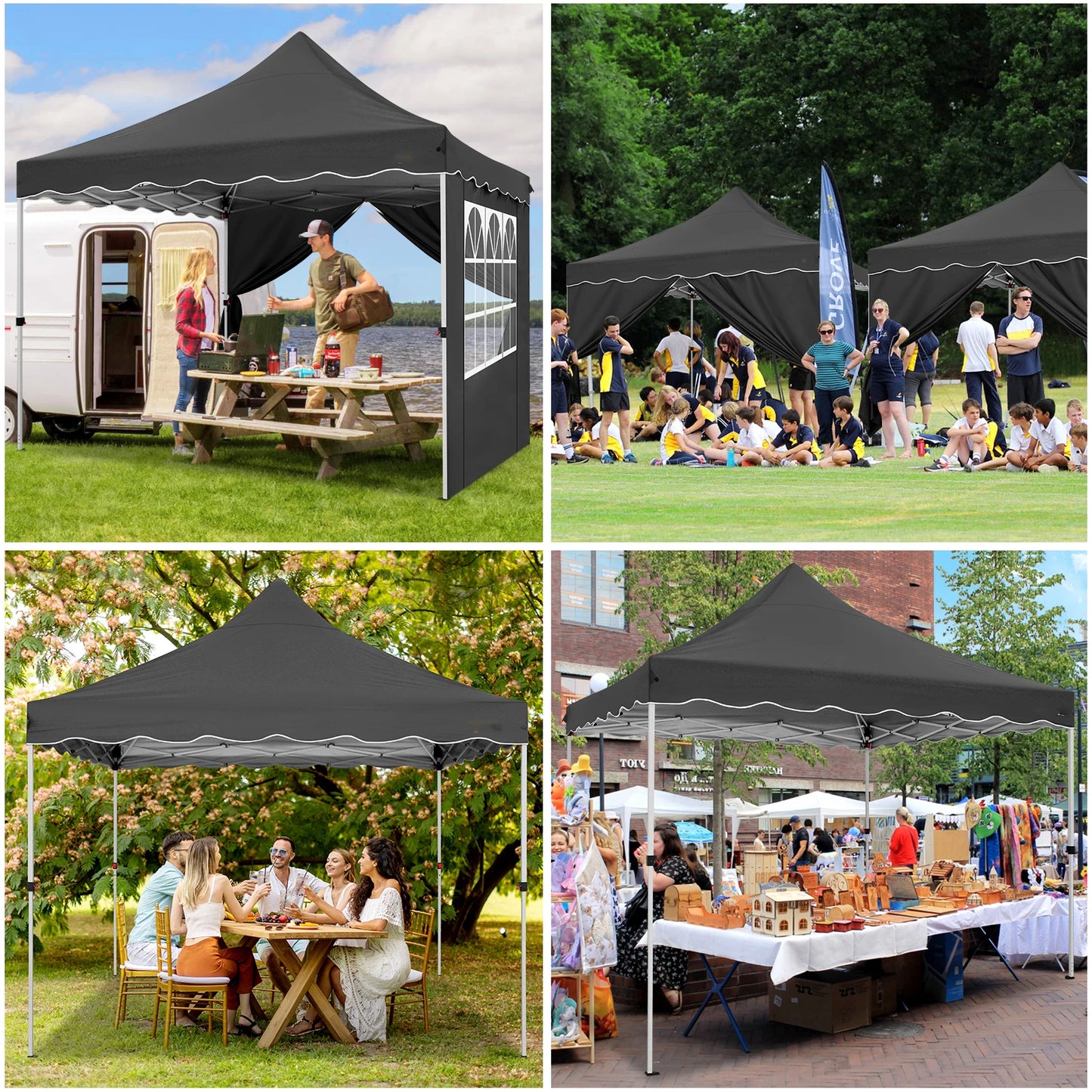 Hoteel Pop Up Canopy Tent With Waterproof Walls And Shelter