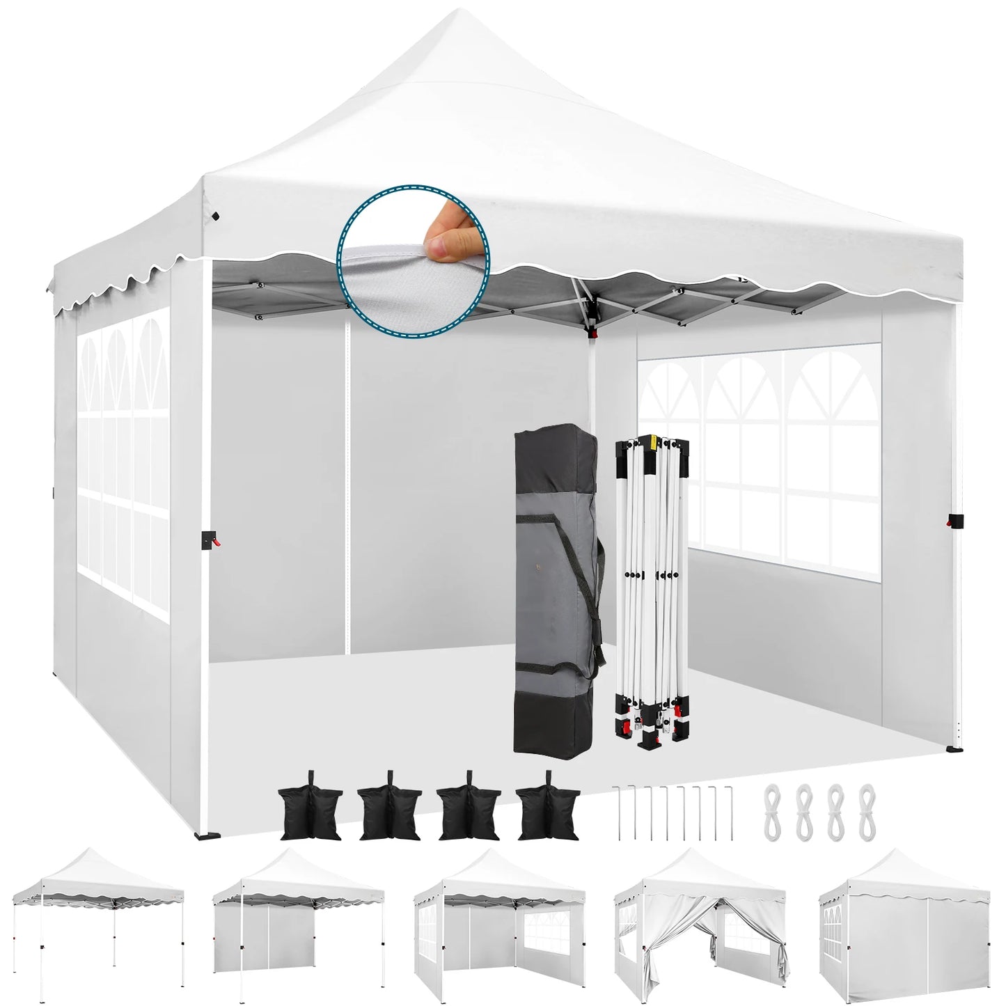 Hoteel Pop Up Canopy Tent With Waterproof Walls And Shelter