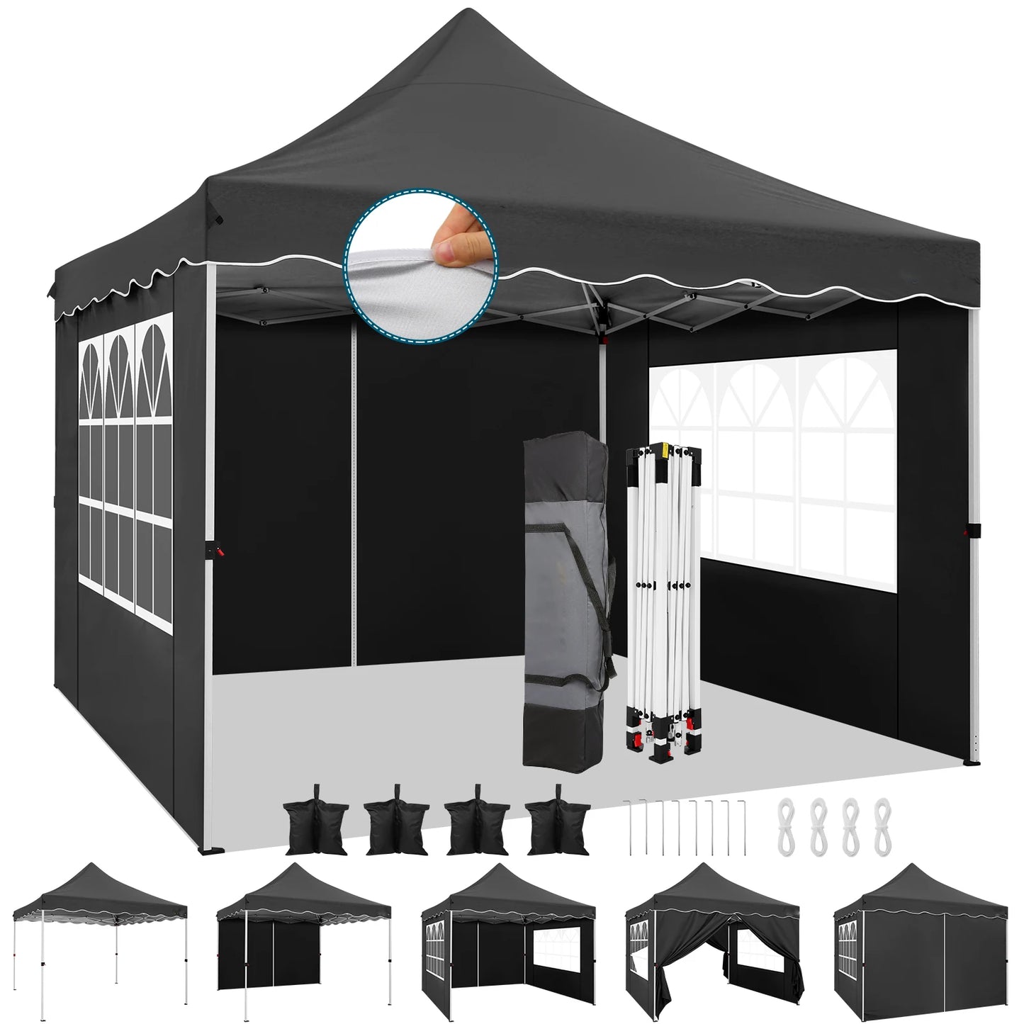 Hoteel Professional Pop Up Canopy Tent With Four Waterproof Walls