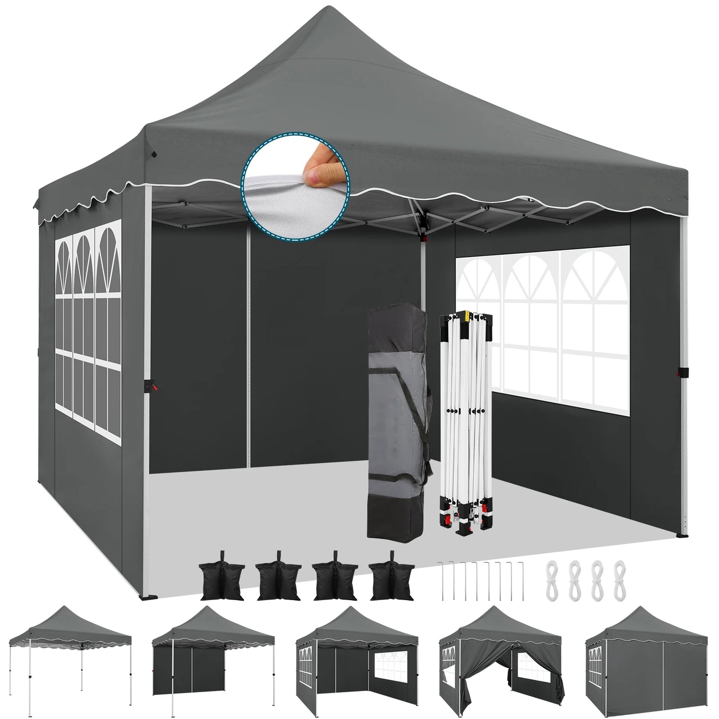 Hoteel Pop Up Canopy Tent With Waterproof Walls And Shelter