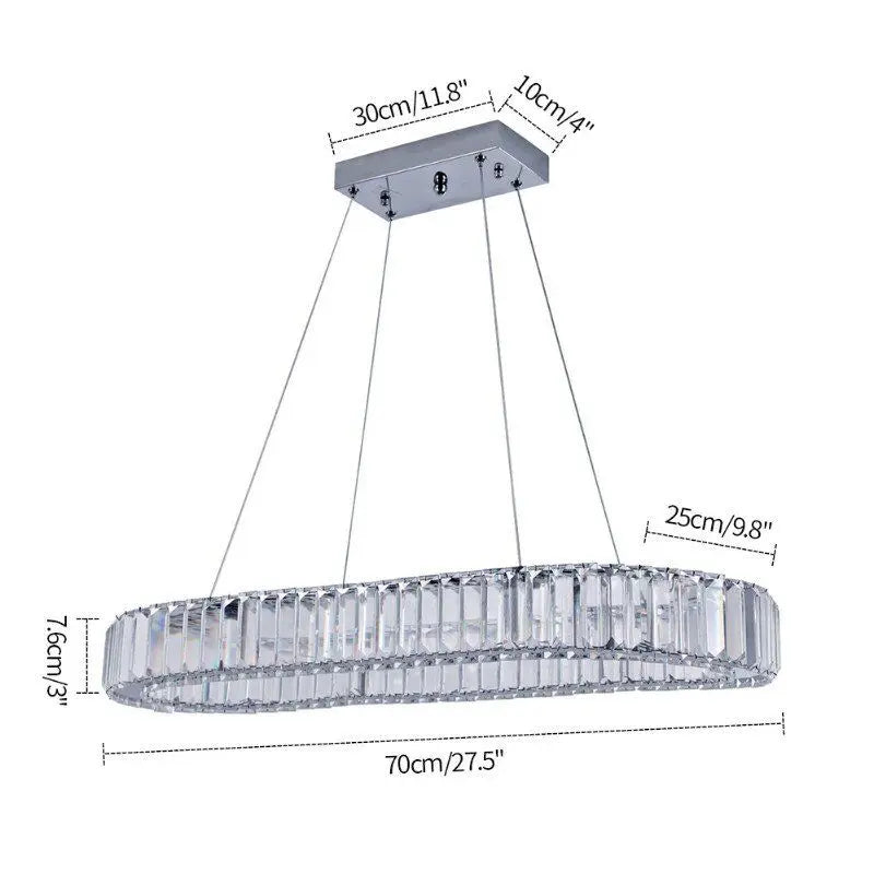 GreeLustr K9 Crystal Oval Ring LED Chandelier Lighting