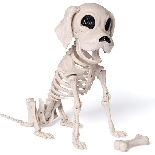 Full Body Posable Dog Skeleton For Halloween Graveyard Decoration