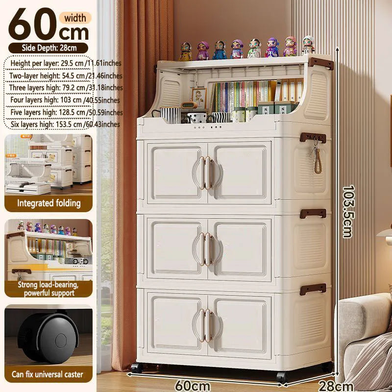 Foldable Plastic Multilayer Storage Rack For Kids Snacks And Toys