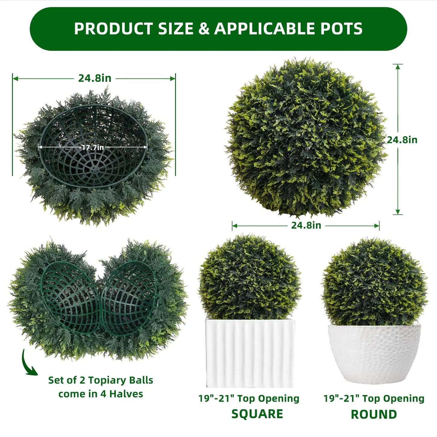 Studyset Artificial Topiary Balls For Home And Garden Decoration