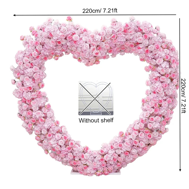 Angela Flower 5D Artificial Rose Heart Stand Wedding Backdrop