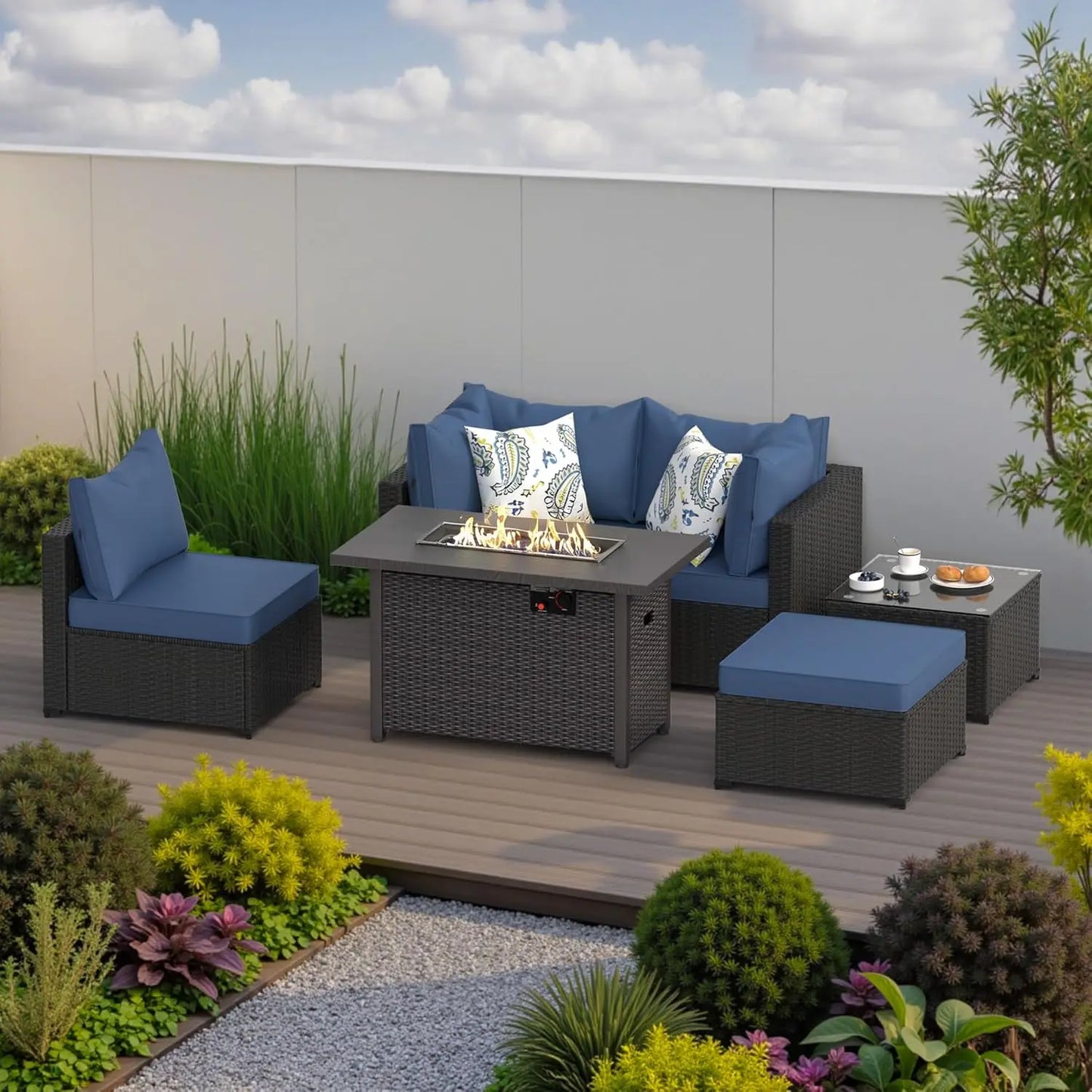 Guohe Outdoor Patio Conversation Set With Fire Pit Table