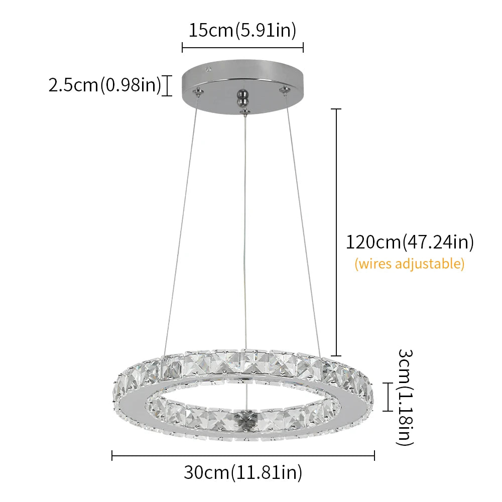 Vetrulus Modern Led Crystal Chandelier For Dining Room Lighting