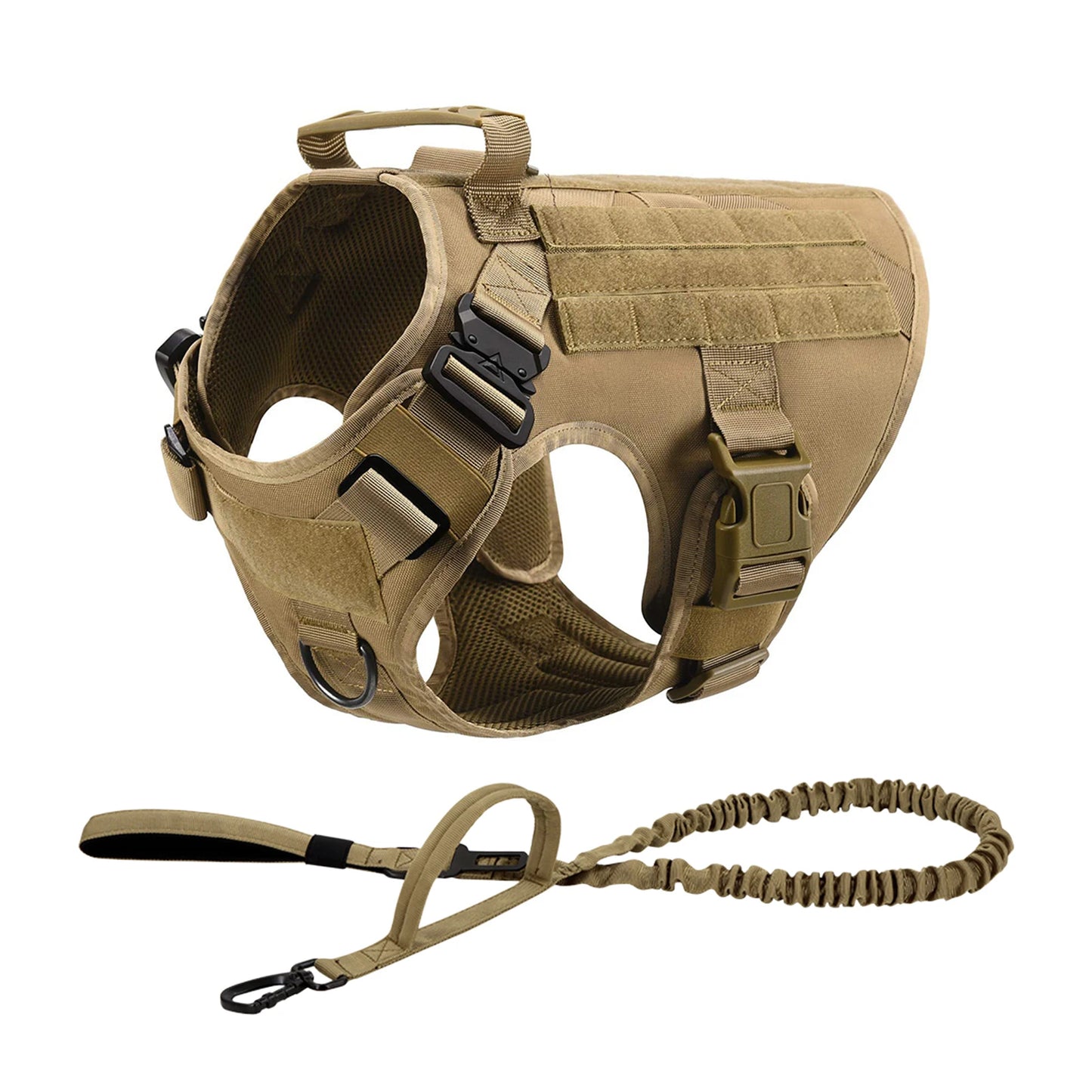 Tactical Padded Nylon Dog Harness Vest With Molle Pouches
