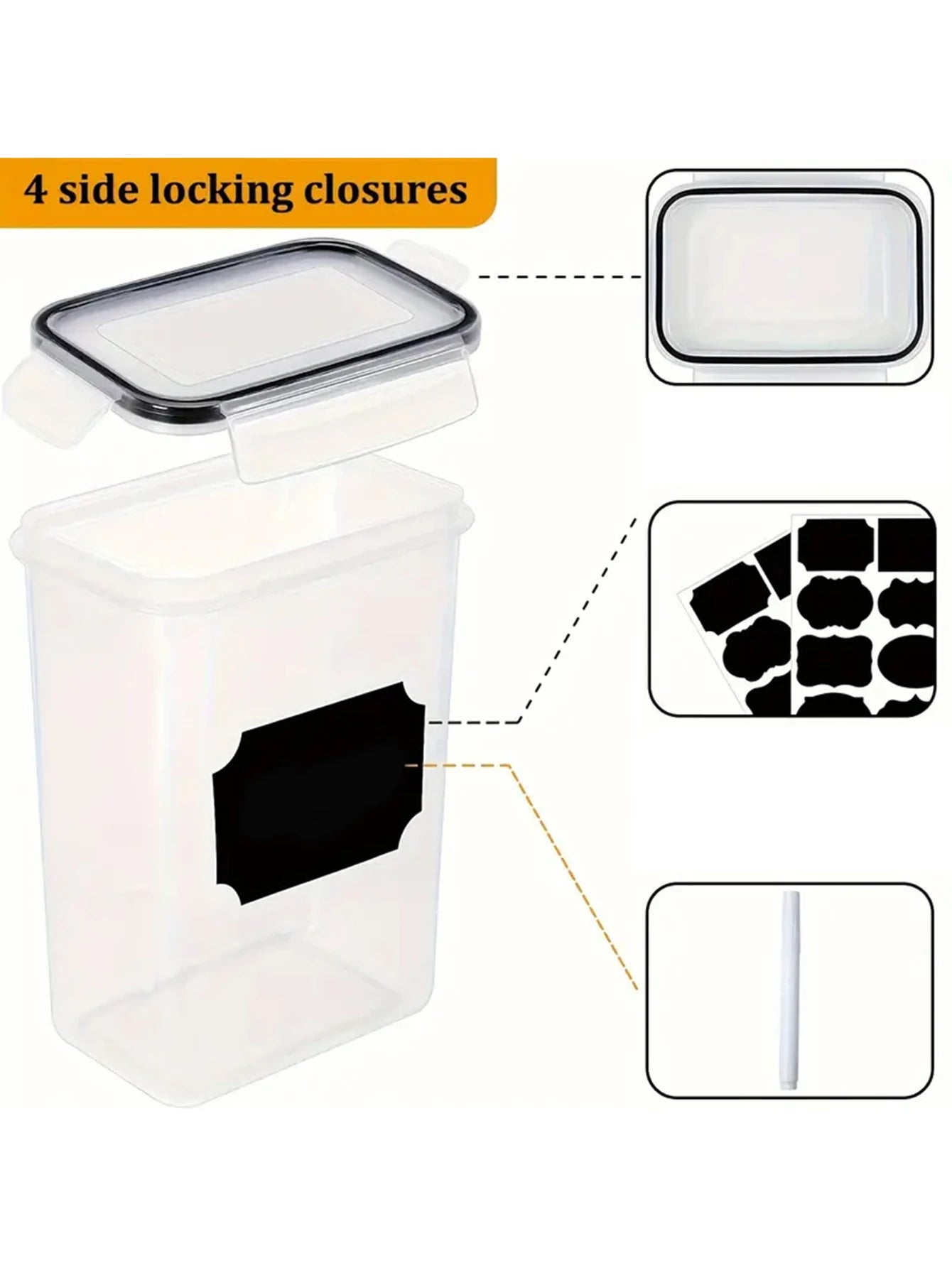 Airtight Food Storage Containers With Labels For Dry Goods