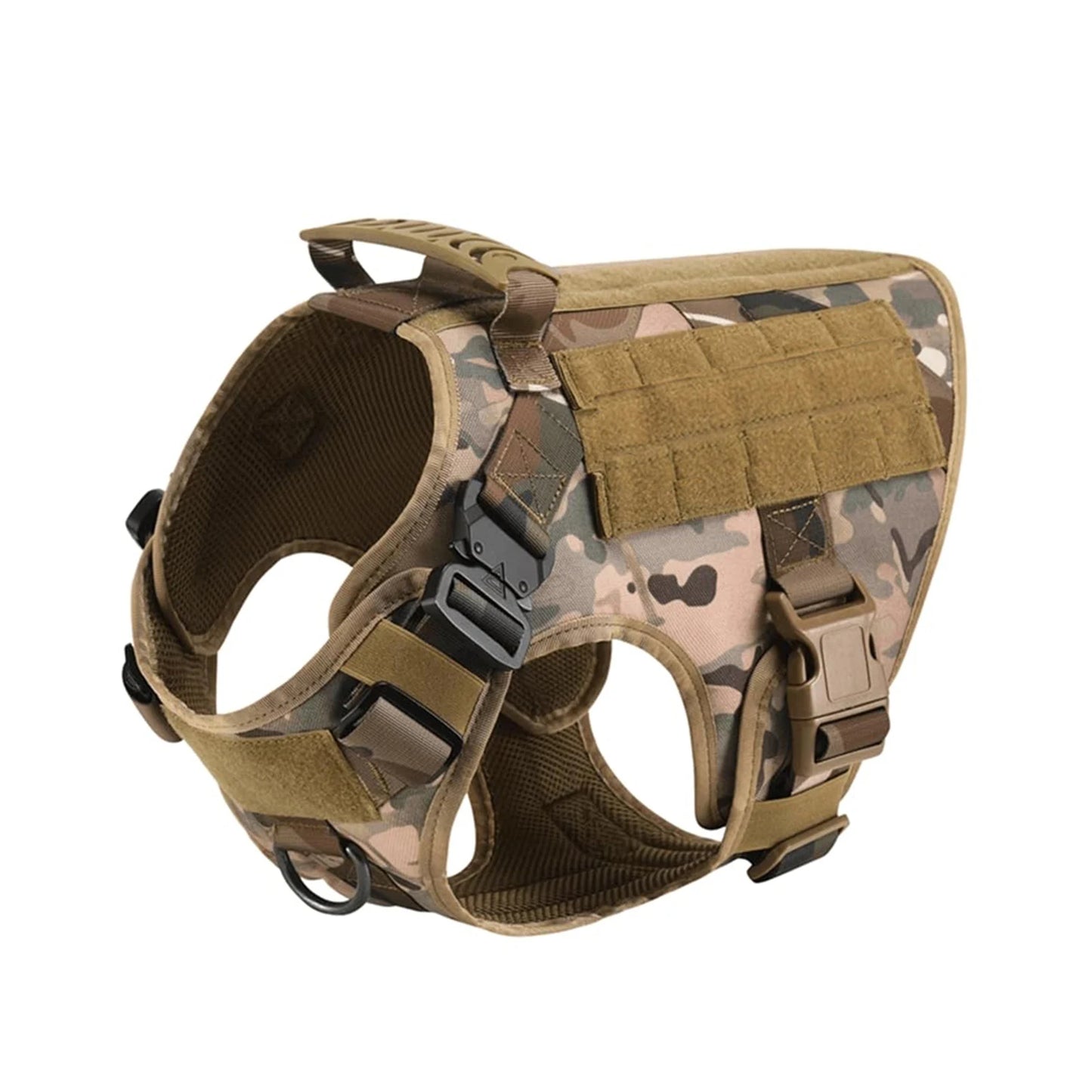 Tactical Padded Nylon Dog Harness Vest With Molle Pouches