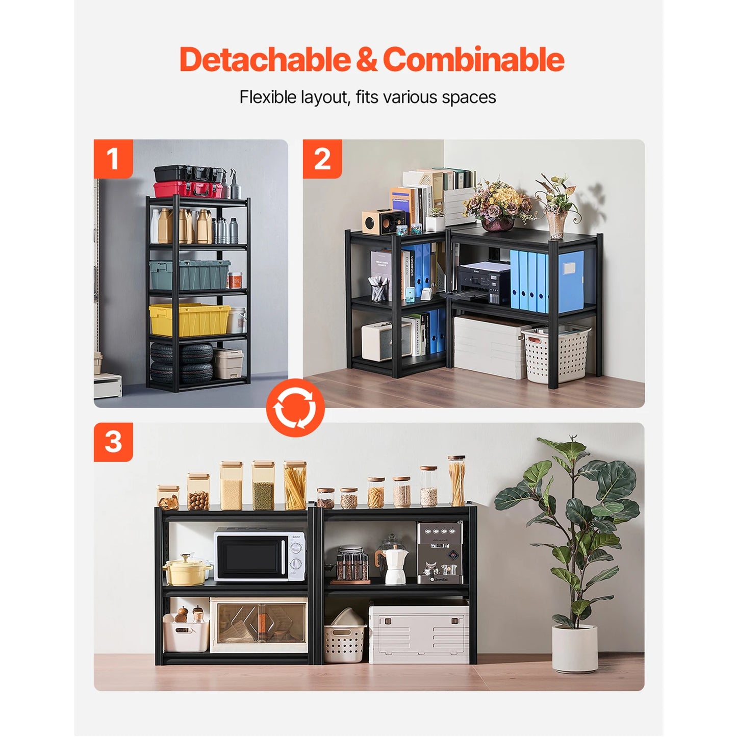 Sturdy Adjustable Metal Utility Storage Shelf Rack