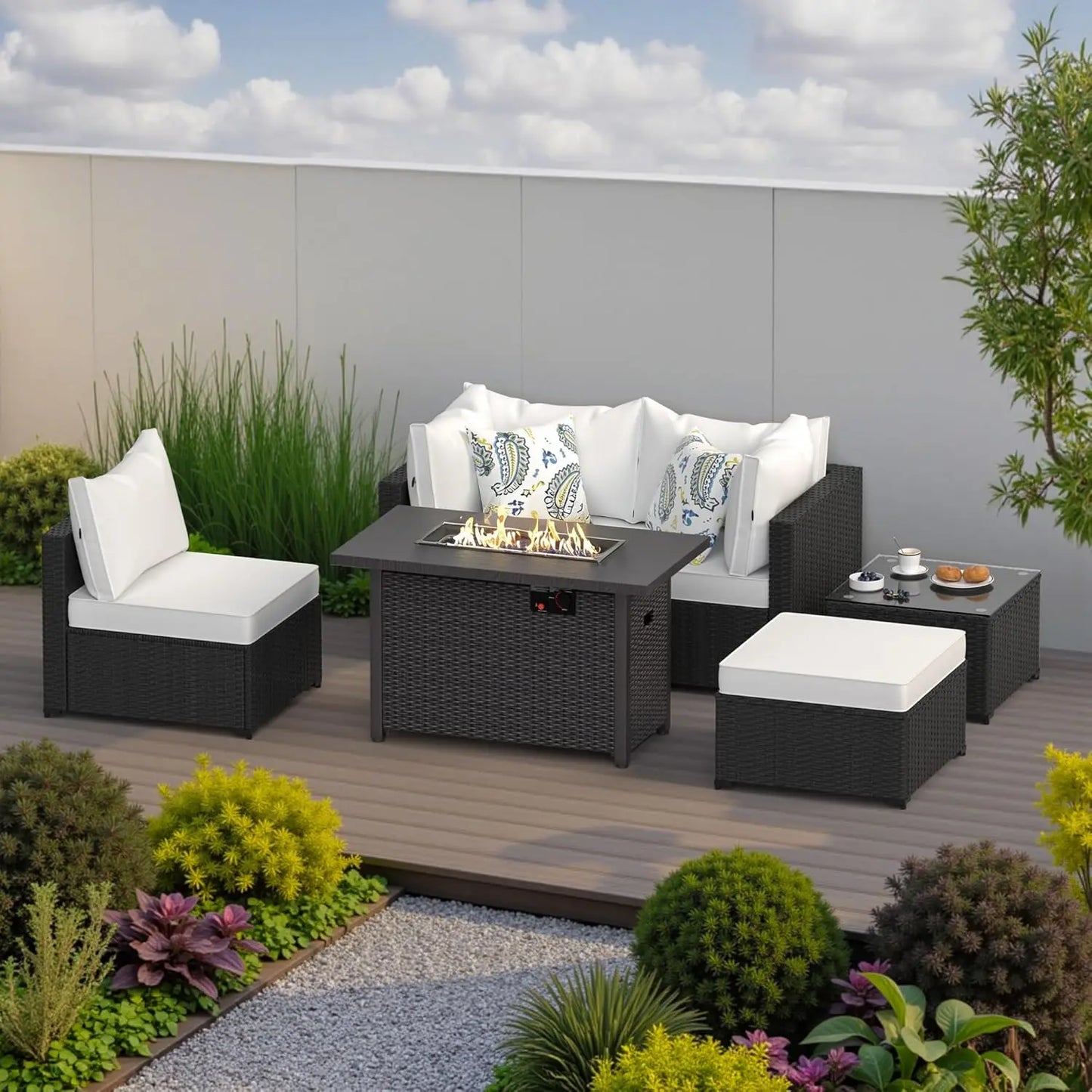 Guohe Outdoor Patio Conversation Set With Fire Pit Table
