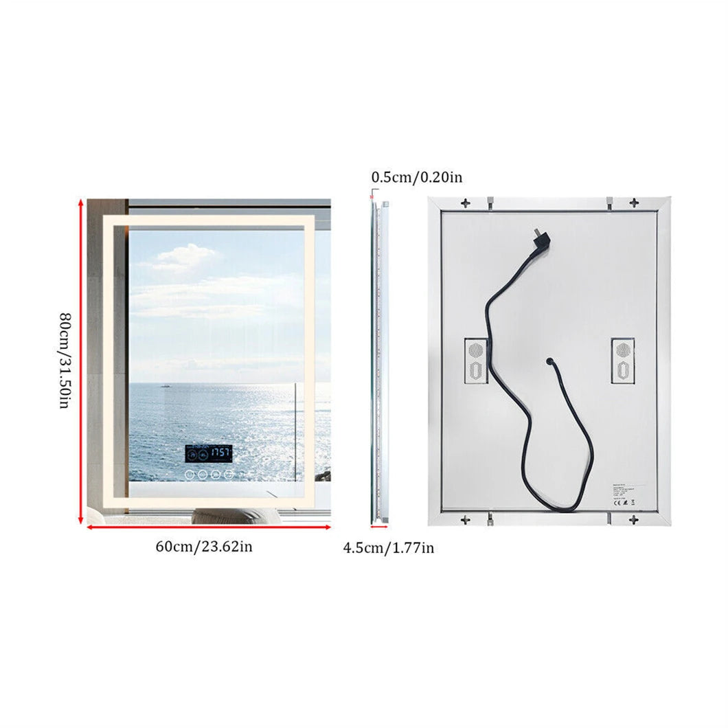 Borwart Smart Led Bathroom Mirror With Bluetooth Speaker And Antifog