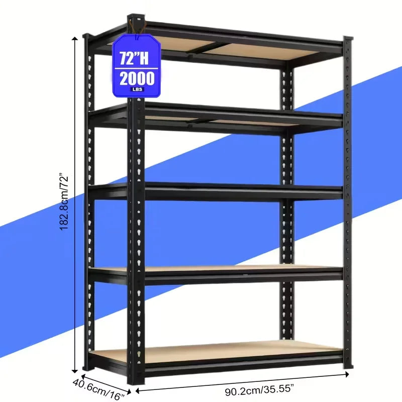 Commercial Adjustable Metal Double Layer Storage Shelving Rack