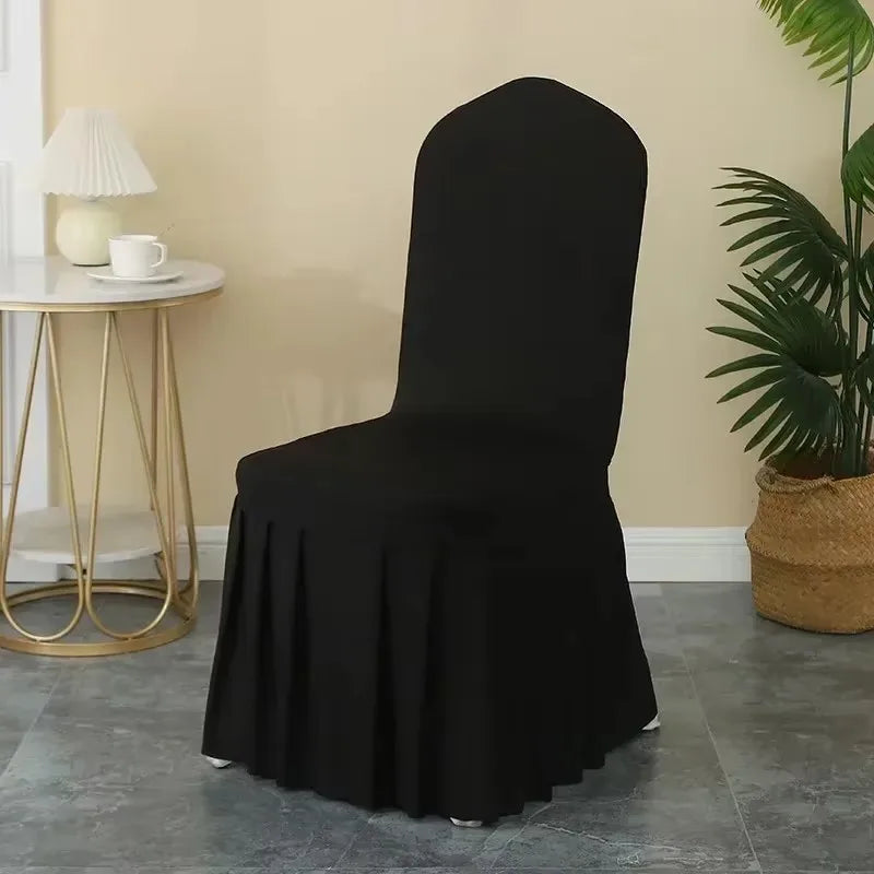 Elastic Pleated Spandex Chair Covers For Hotel Banquet Weddings