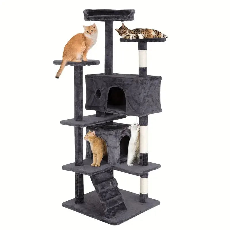 Elegant Multi Level Cat Tower With Sisal Scratching Posts