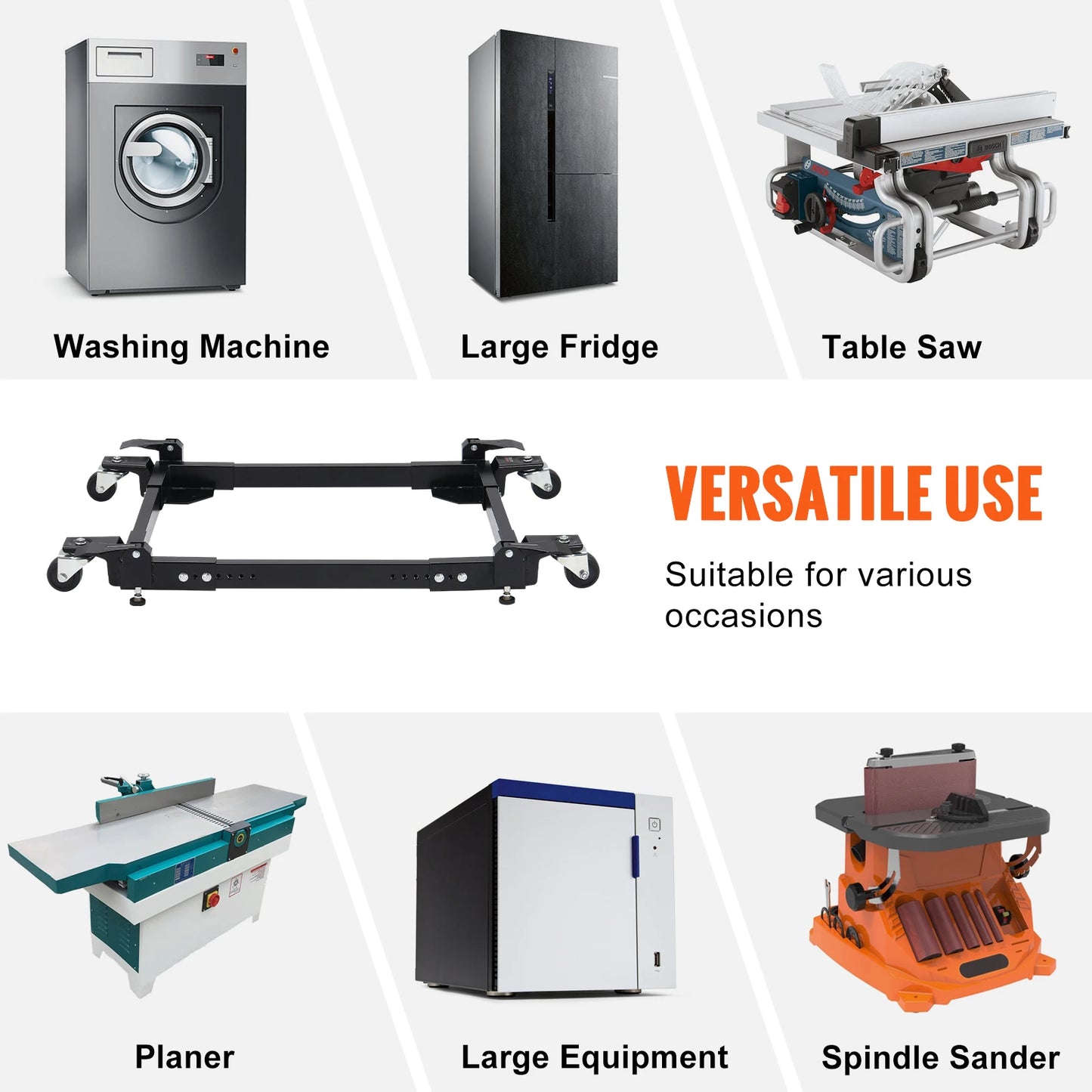 SucceBuy 1500 Lbs Adjustable Movable Washing Machine Stand With Rollers