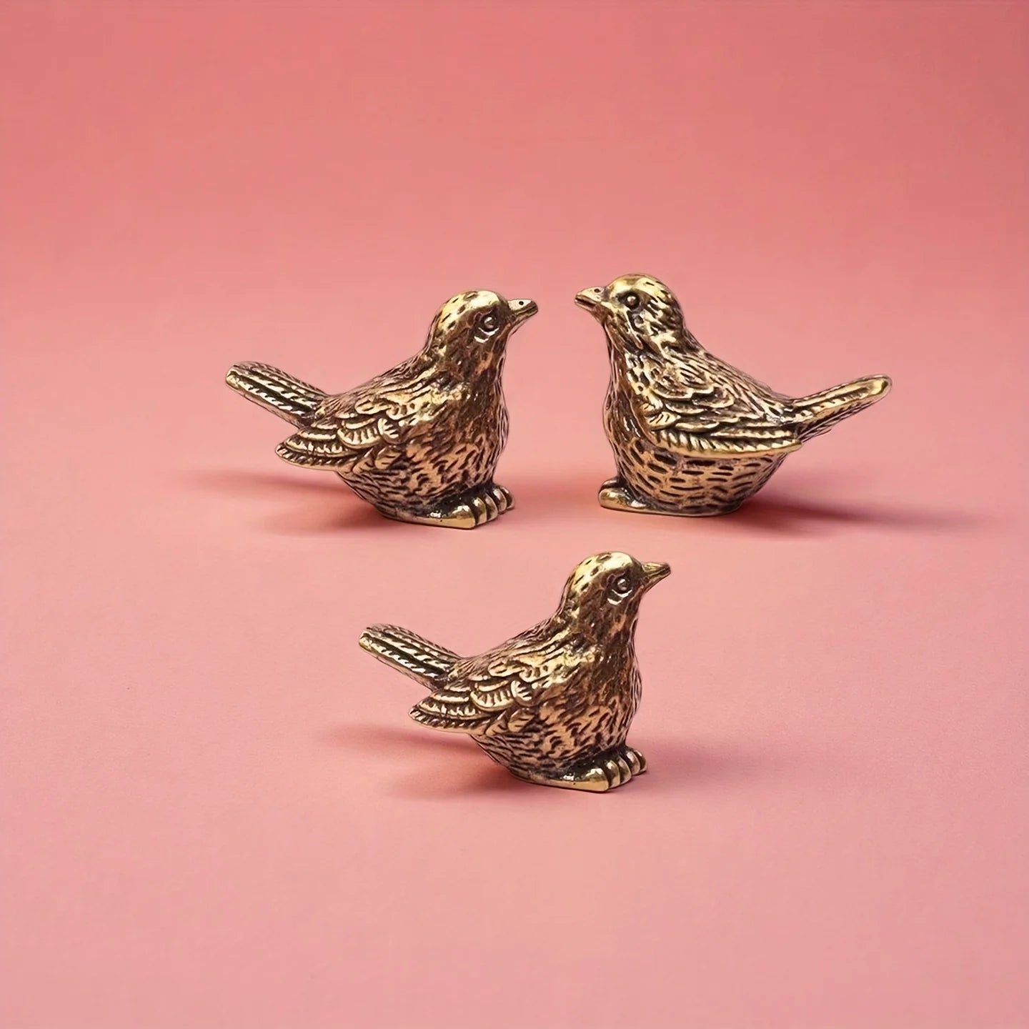 Brass Sparrow Desktop Figurine For Tea Pet Home Decoration Gift