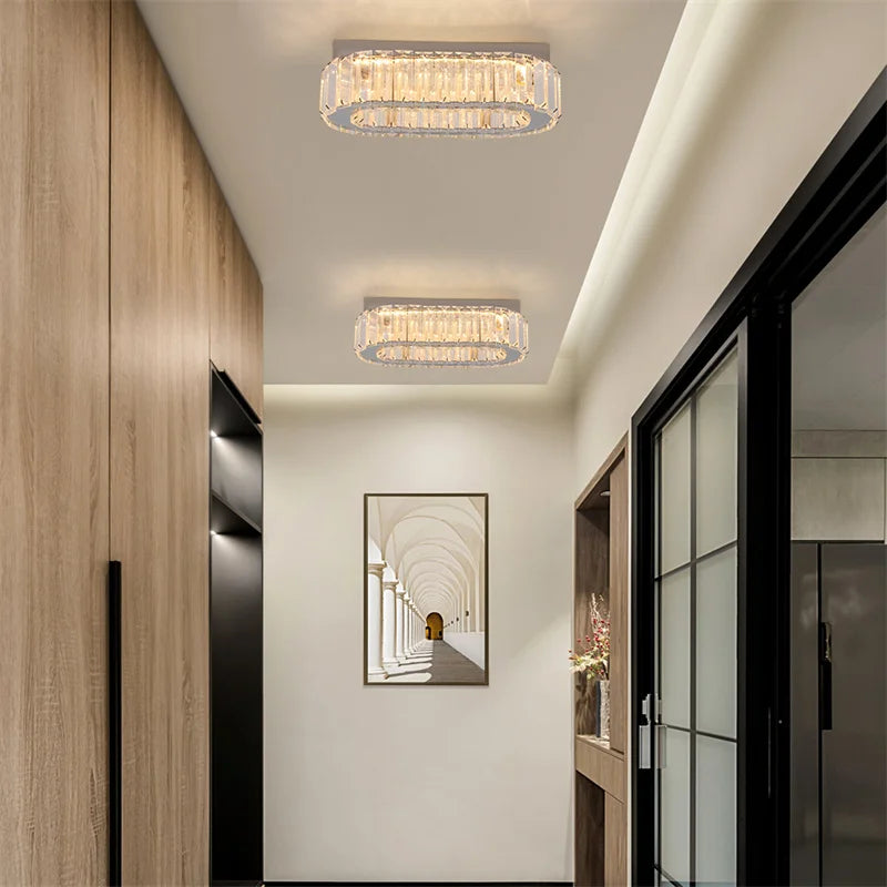 GreeLustr K9 Crystal Oval Ring LED Chandelier Lighting