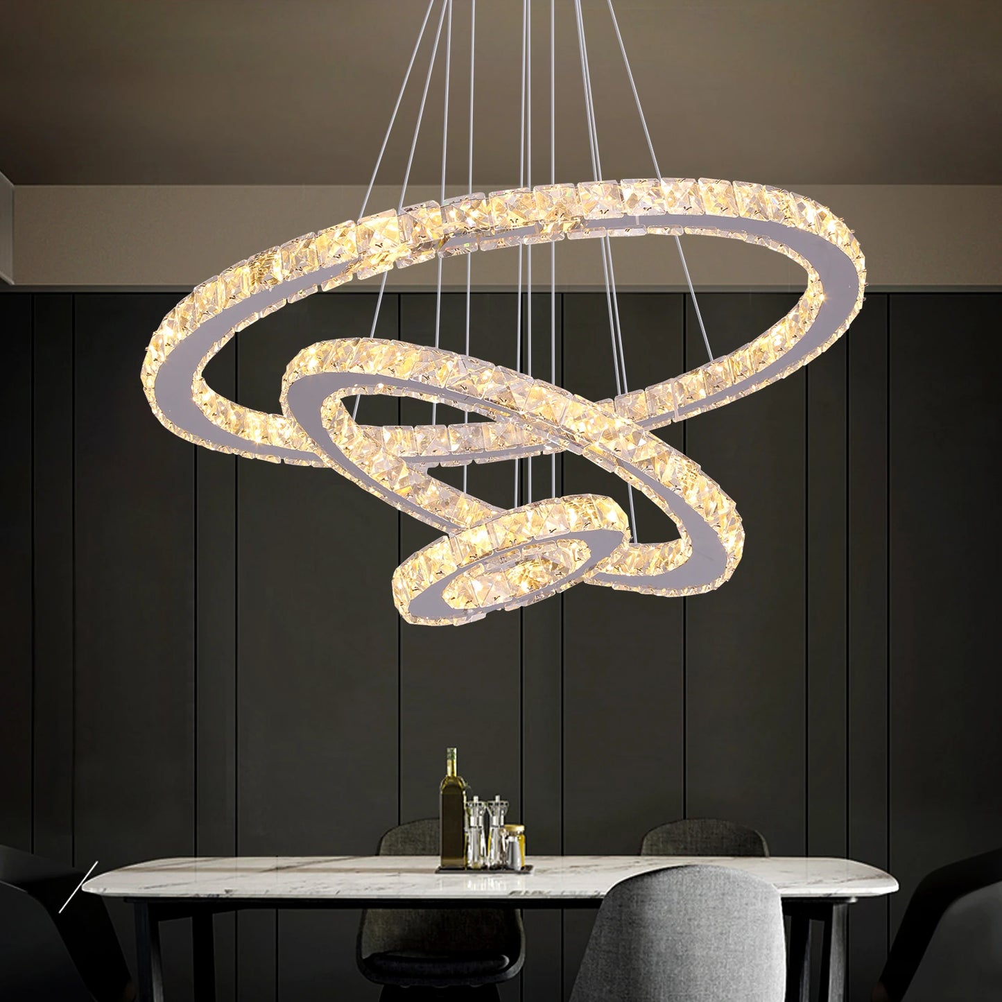 Vetrulus Modern Led Crystal Chandelier For Dining Room Lighting