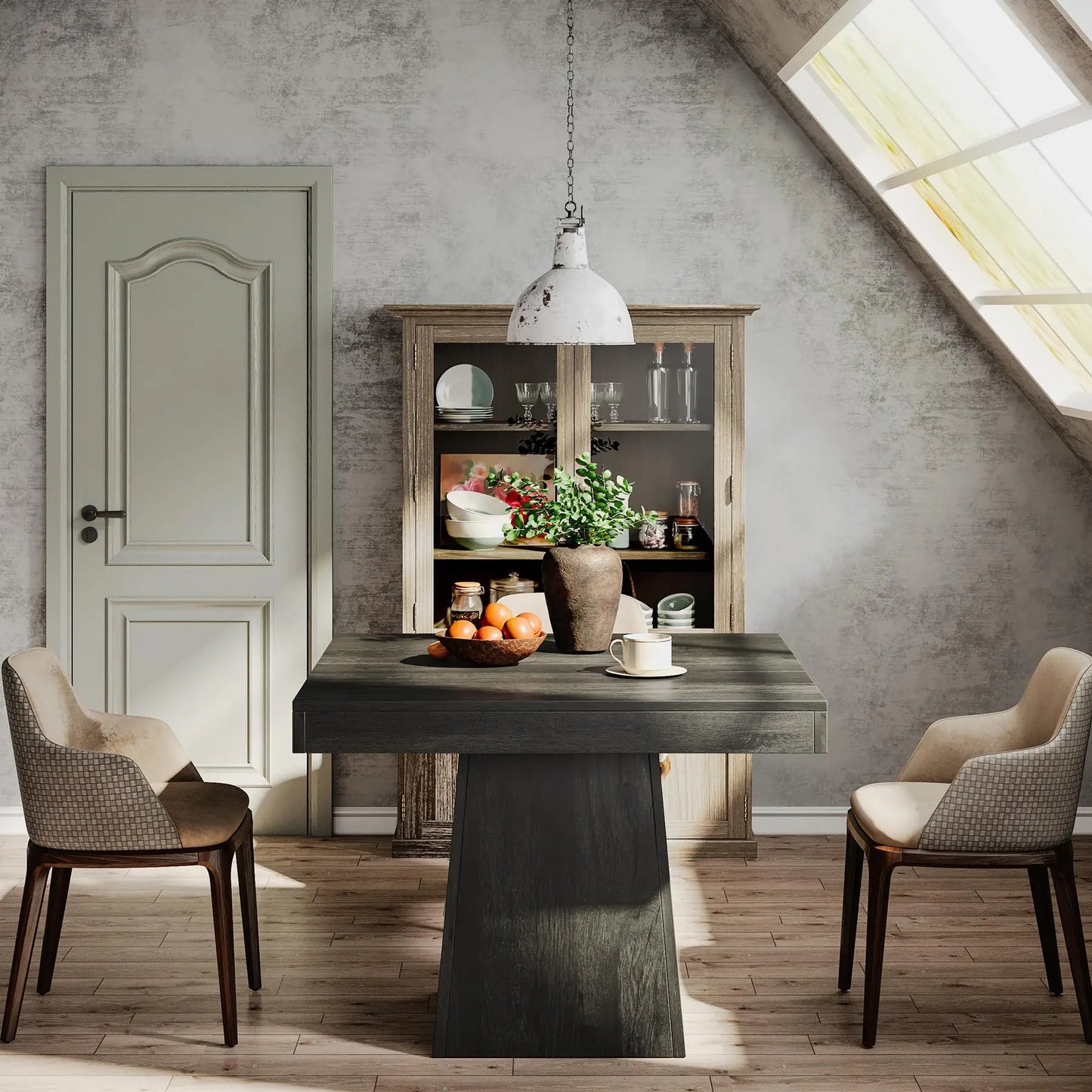 Tribesigns Square Wood Dining Table With Sturdy Pedestal Base