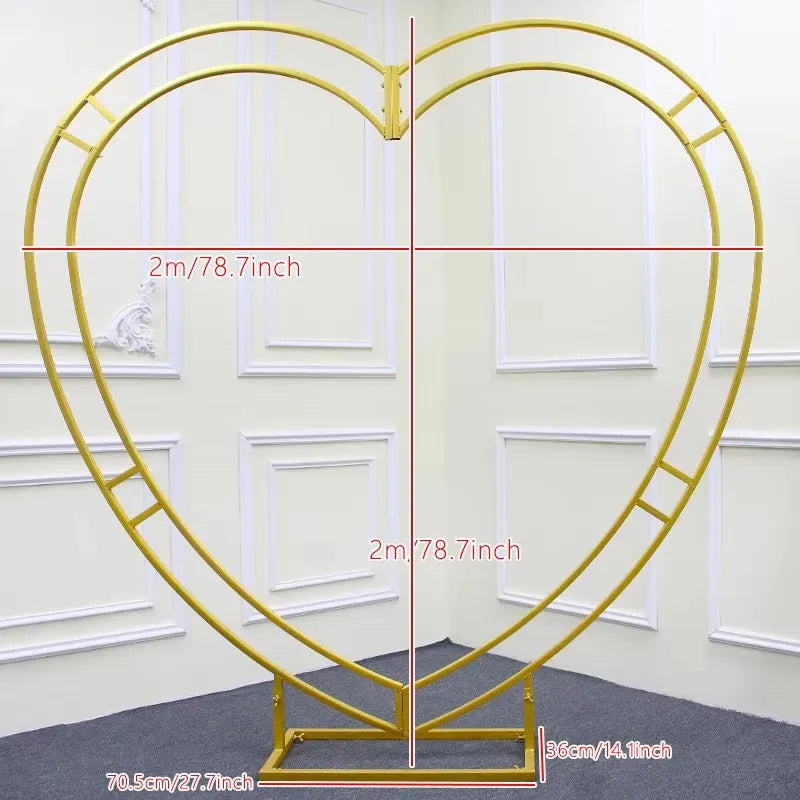 Angela Flower 5D Artificial Rose Heart Stand Wedding Backdrop