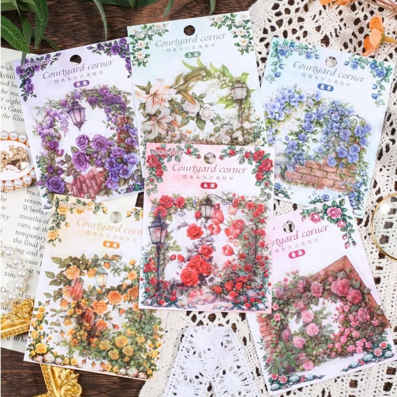 Flower PET Stickers For DIY Scrapbooking And Junk Journal Decor