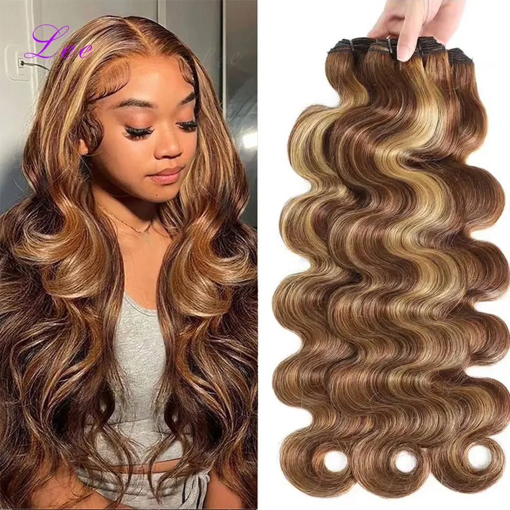 Gefily Brazilian 16A Ombre Body Wave Bundles Extensions