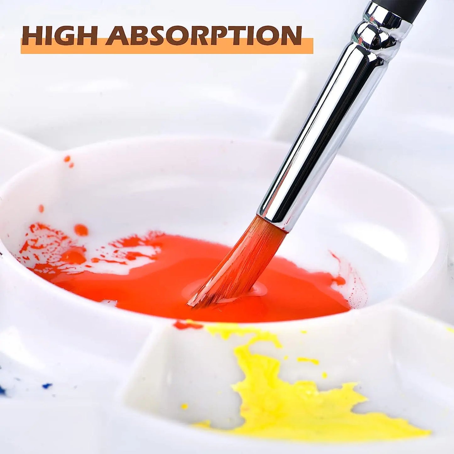 Professional Round Watercolor Paint Brushes Wood Handle Nylon Bristles