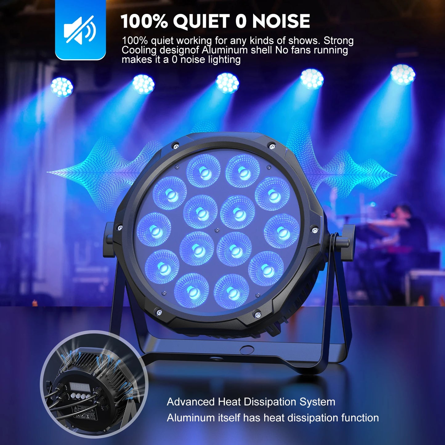 U'King Waterproof LED Par Light DMX512 RGBW Stage Lighting