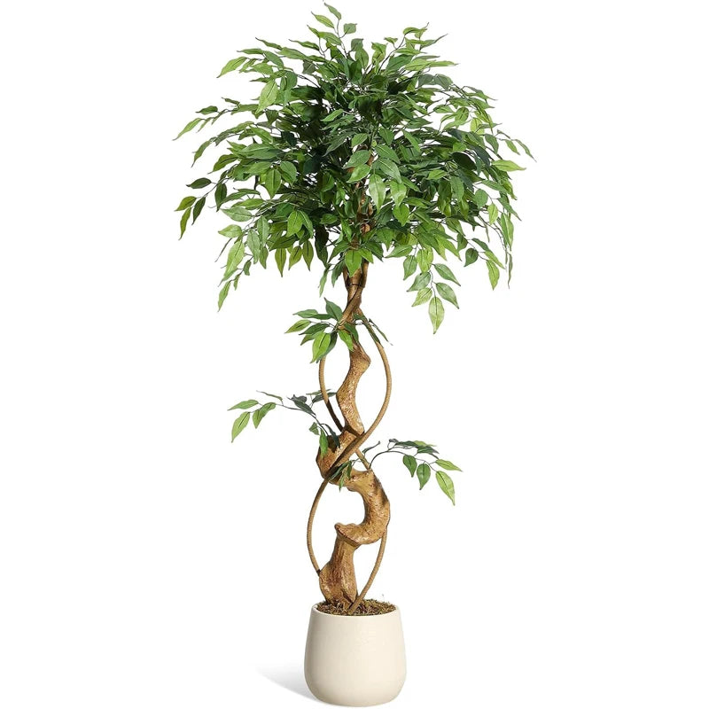 Artificial Ficus Tree Weeping Fig Plant with Planter Home Decor