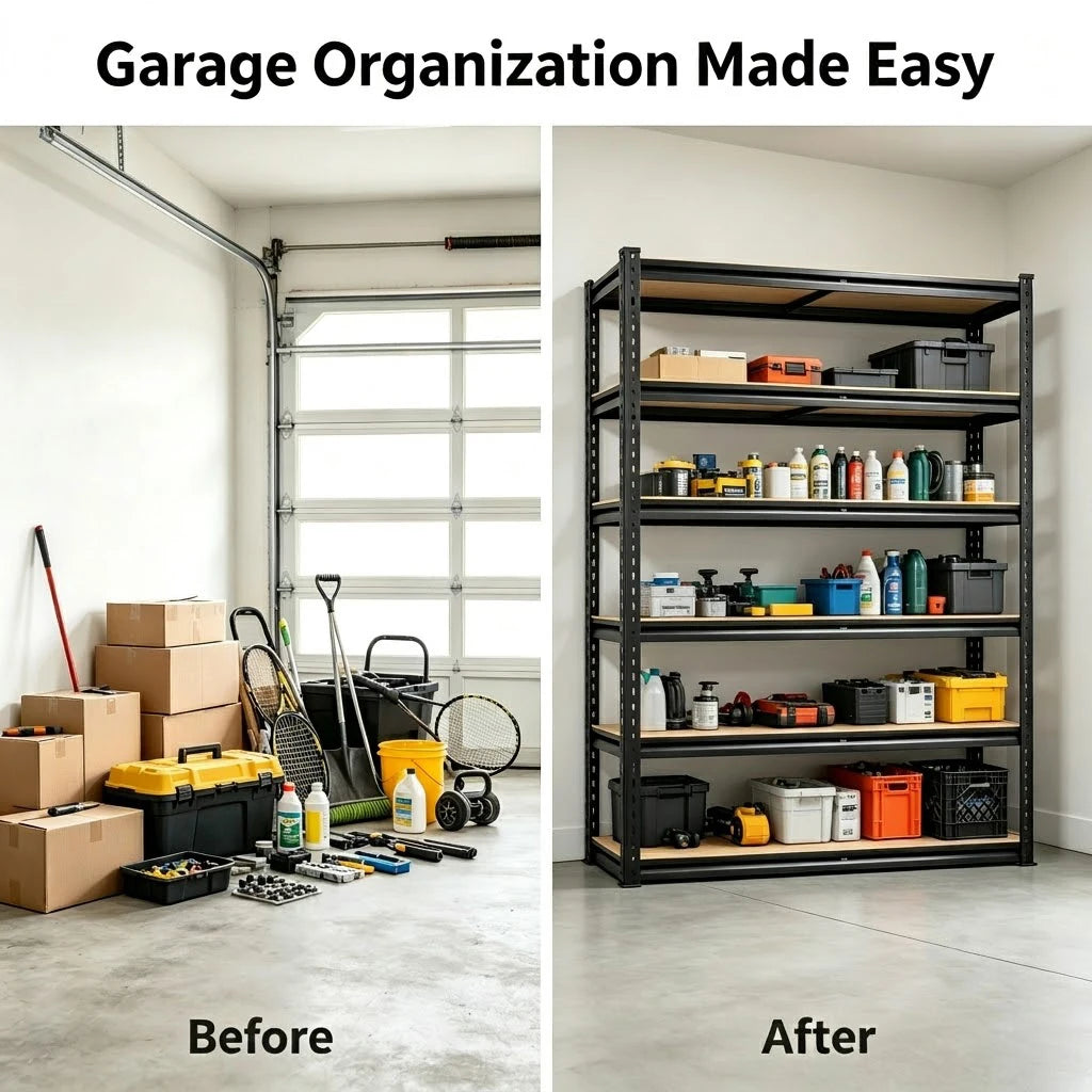 Adjustable Five Tier Metal Utility Shelving Rack For Garage Storage