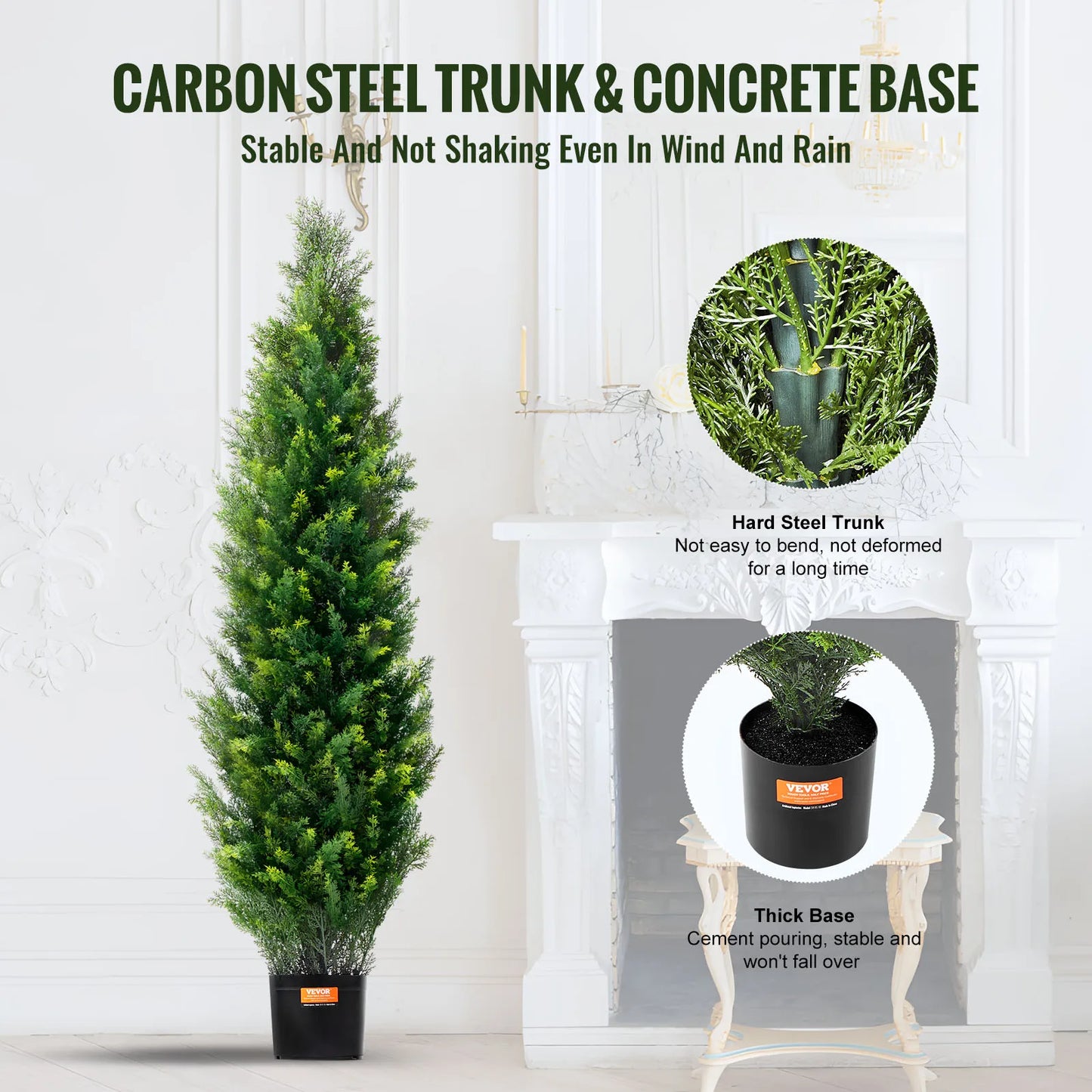 SucceBuy Artificial Cedar Topiary Tree For Home Decor