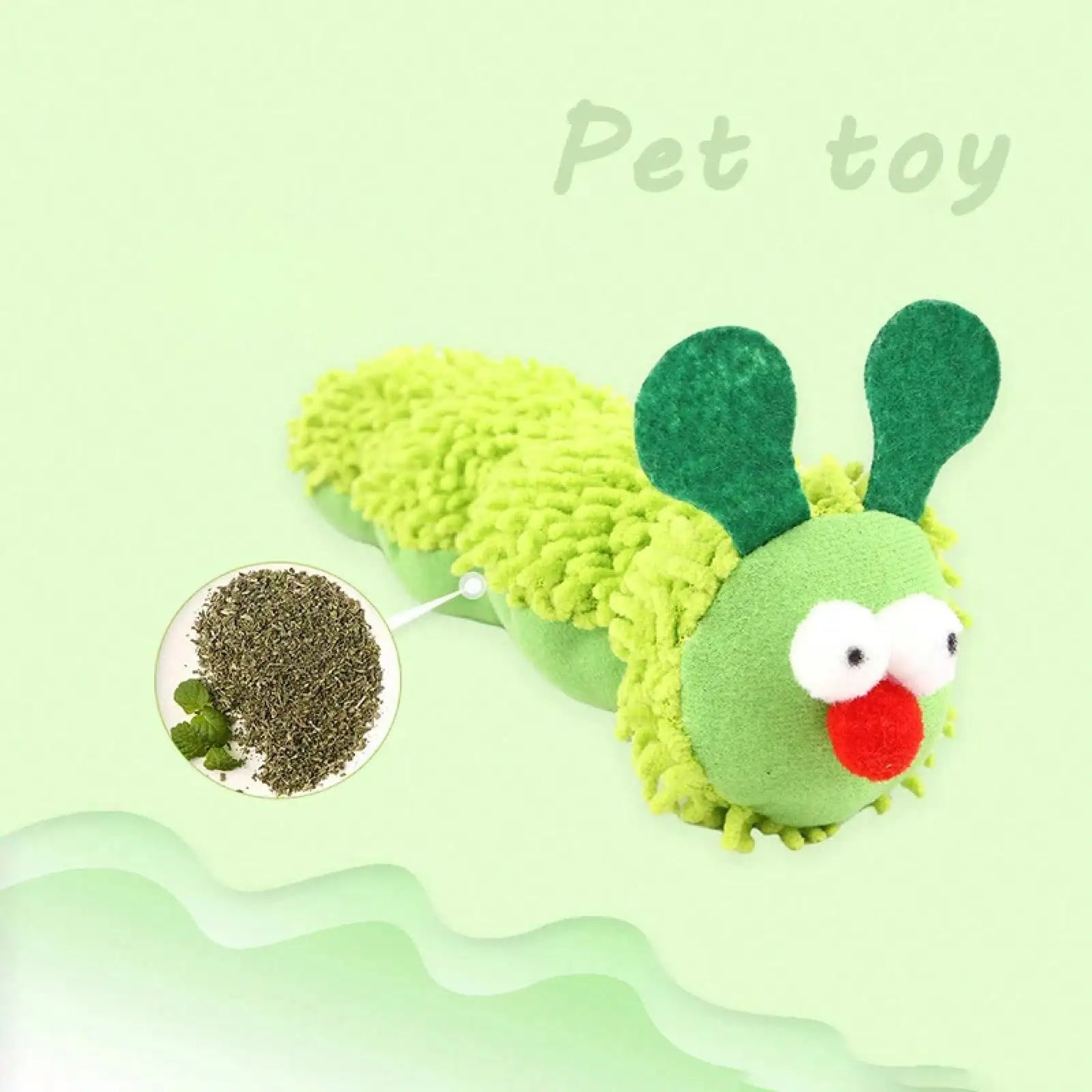 Caterpillar Cat Chew Toy With Catnip And Silvervine For Oral Care