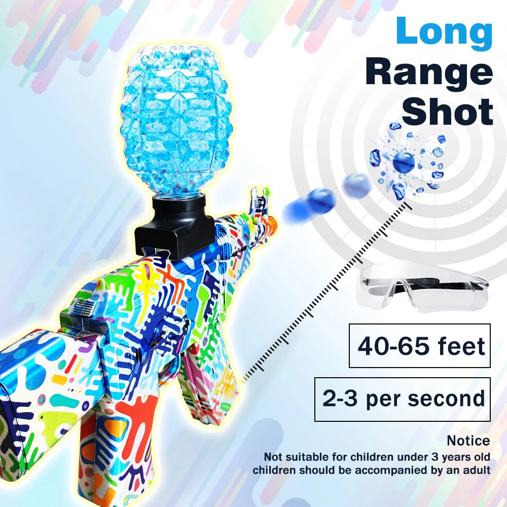 Electric Automatic Gel Ball Blaster Toy With Safety Glasses