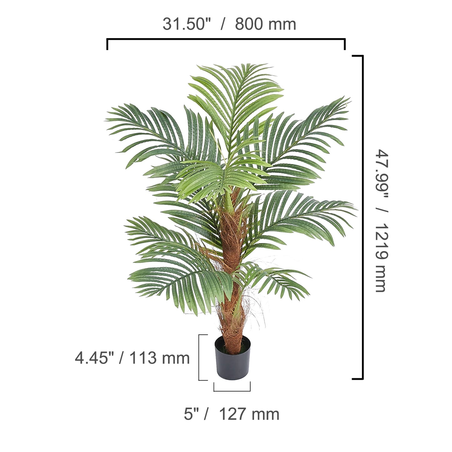 Artificial Palm Tree With Sturdy Base For Home Garden Decor