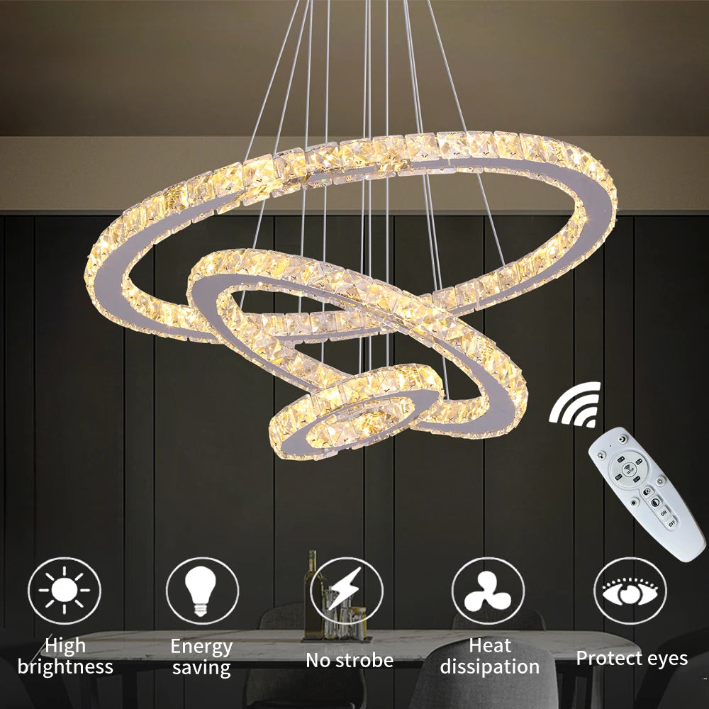 Vetrulus Modern Led Crystal Chandelier For Dining Room Lighting
