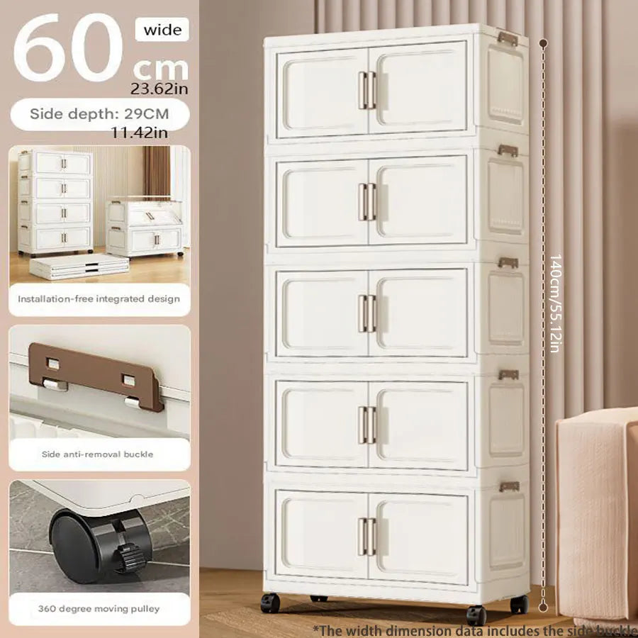 Adjustable Plastic Storage Cabinet For Home Kitchen Organization