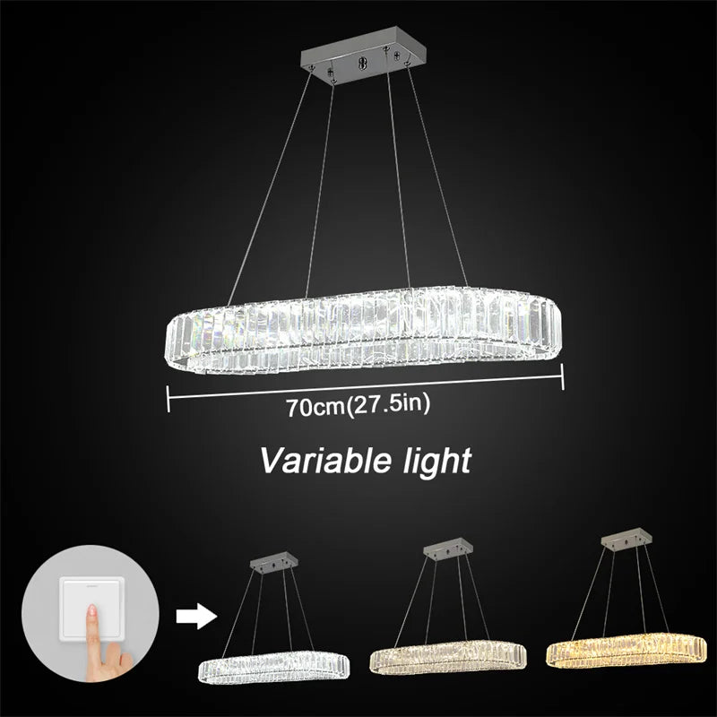 GreeLustr Modern Crystal Dining Room Ceiling Light Fixture