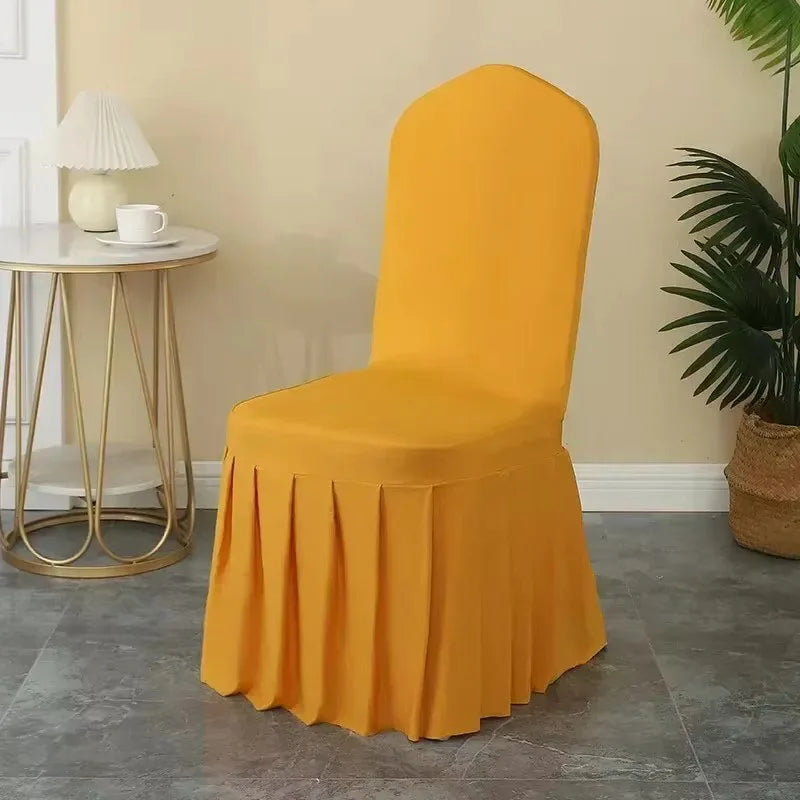 Elastic Pleated Spandex Chair Covers For Hotel Banquet Weddings