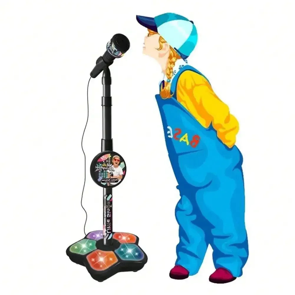 Karaoke Toy Microphone With Stand MP3 MP4 Compatible Adapter